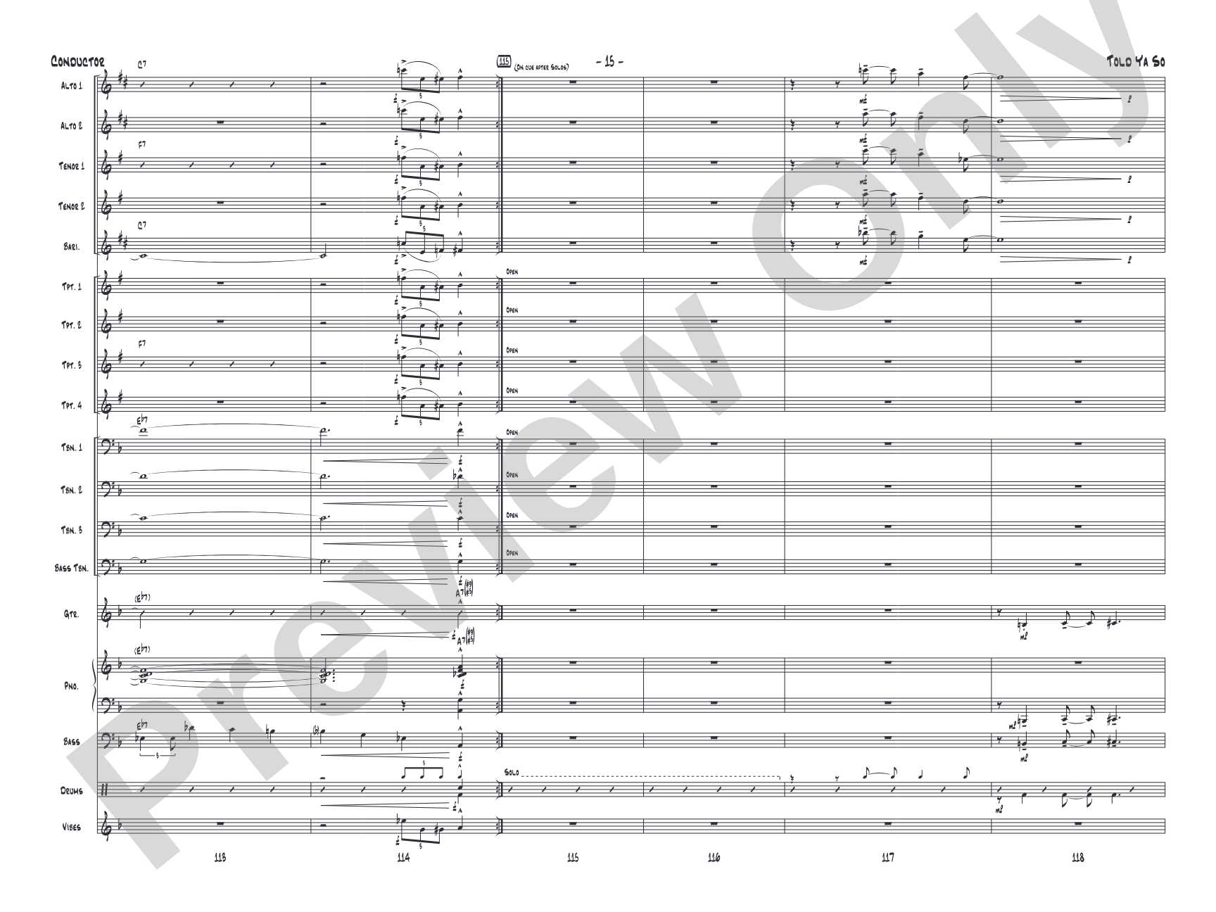 Told Ya So: Jazz Ensemble Conductor Score & Parts