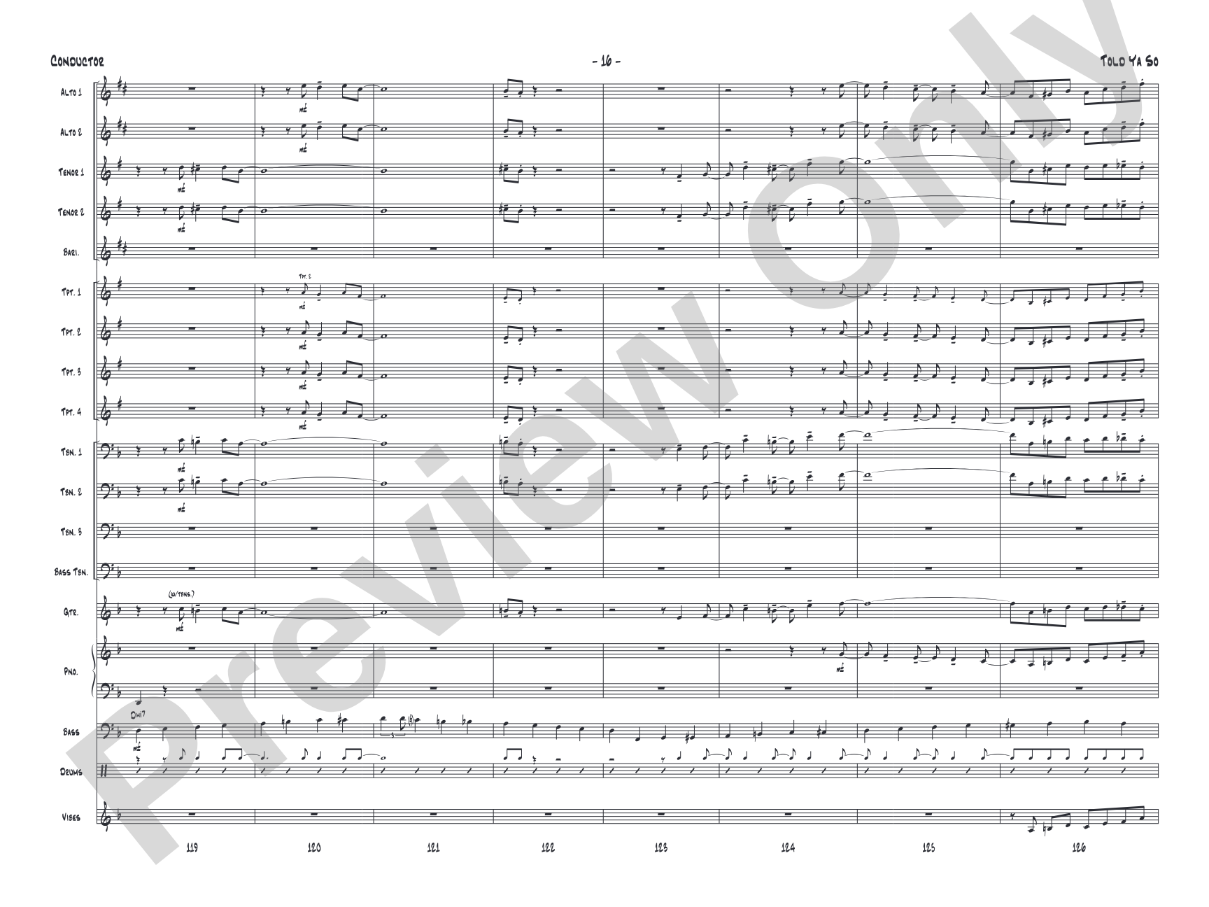 Told Ya So: Jazz Ensemble Conductor Score & Parts