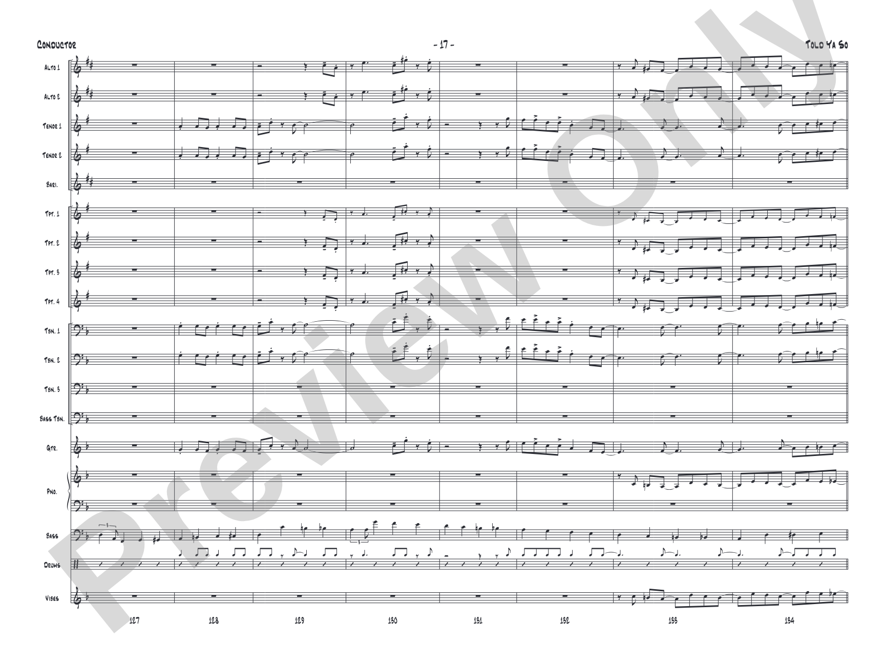 Told Ya So: Jazz Ensemble Conductor Score & Parts