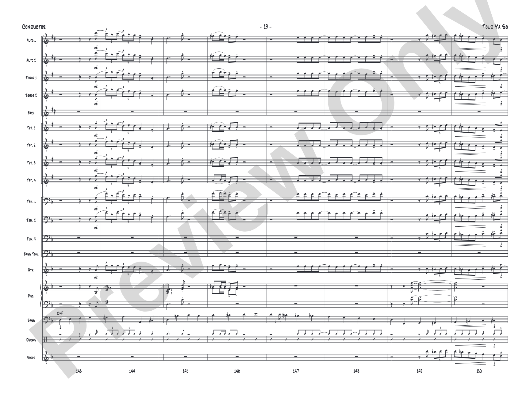 Told Ya So: Jazz Ensemble Conductor Score & Parts
