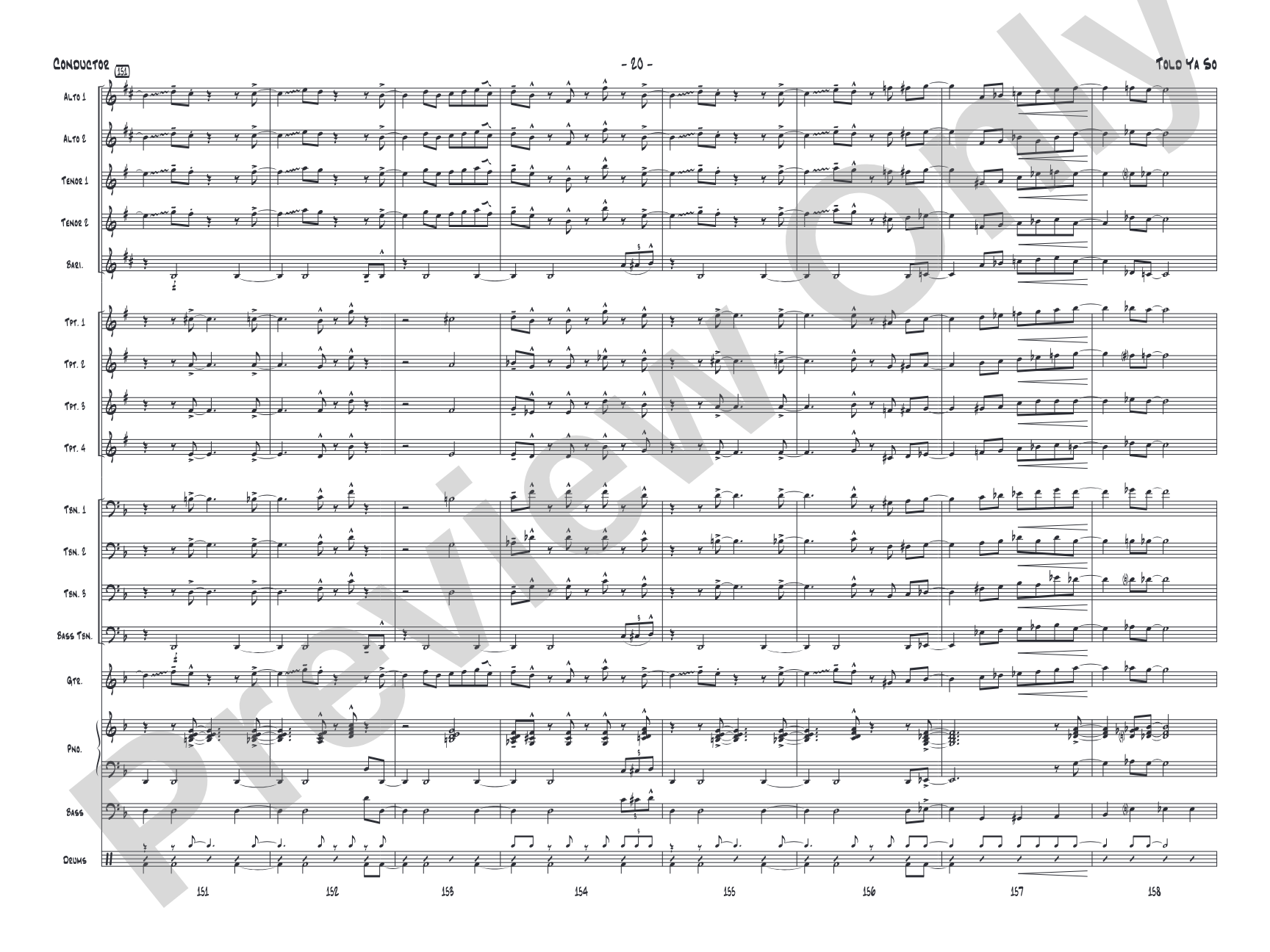Told Ya So: Jazz Ensemble Conductor Score & Parts