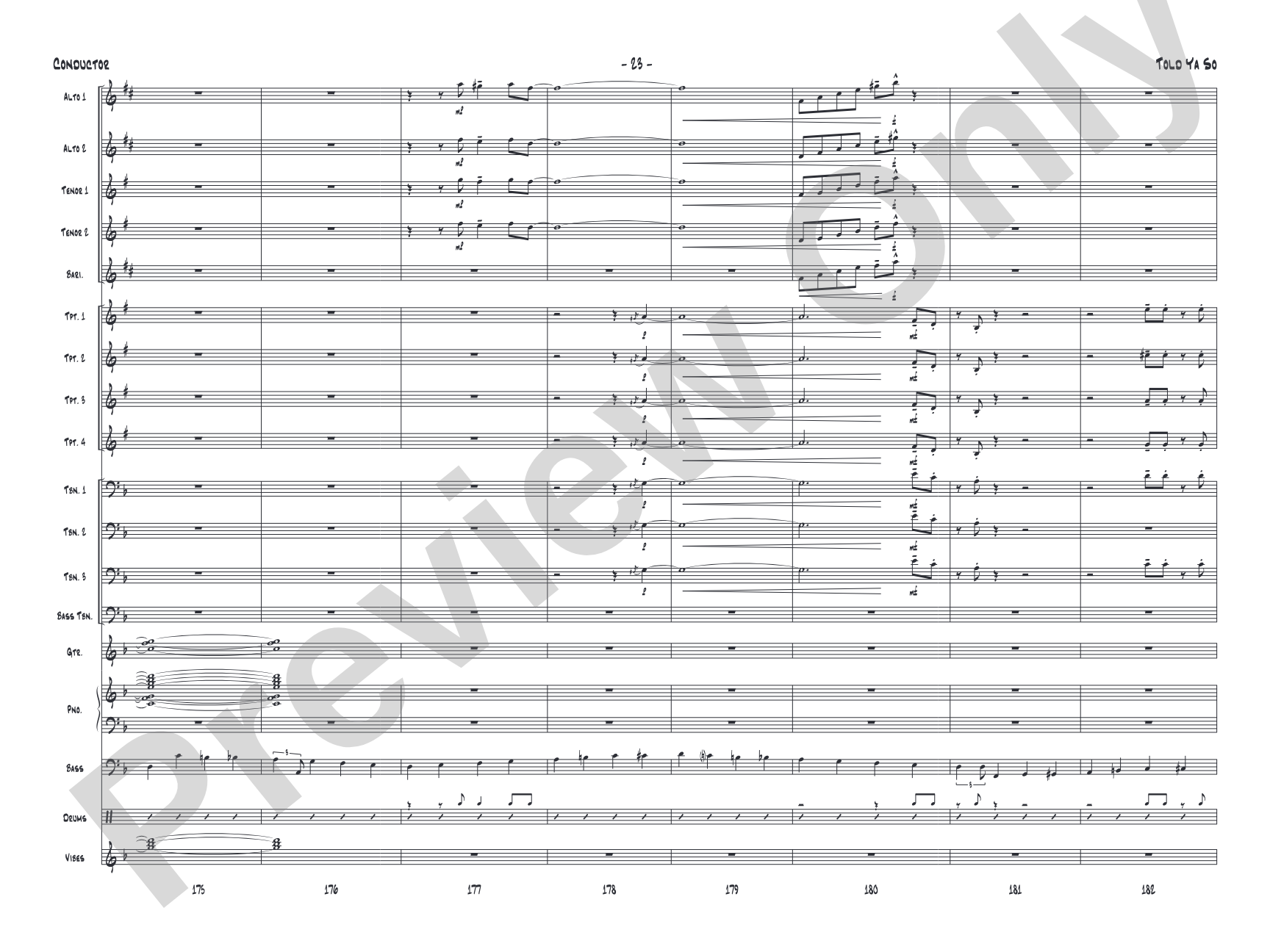 Told Ya So: Jazz Ensemble Conductor Score & Parts