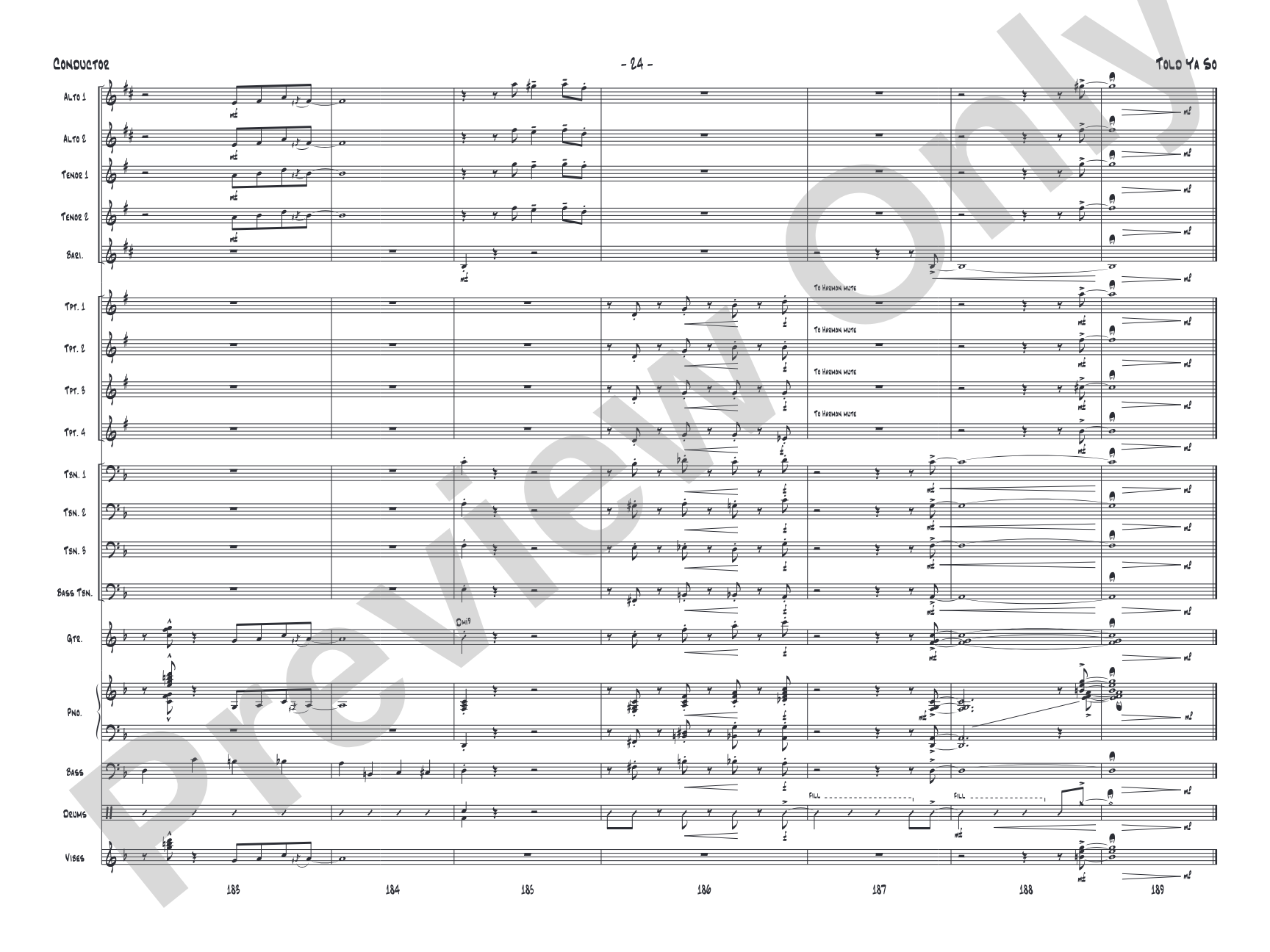 Told Ya So: Jazz Ensemble Conductor Score & Parts
