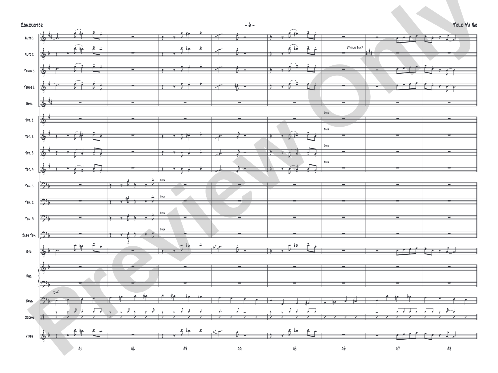 Told Ya So: Jazz Ensemble Conductor Score & Parts