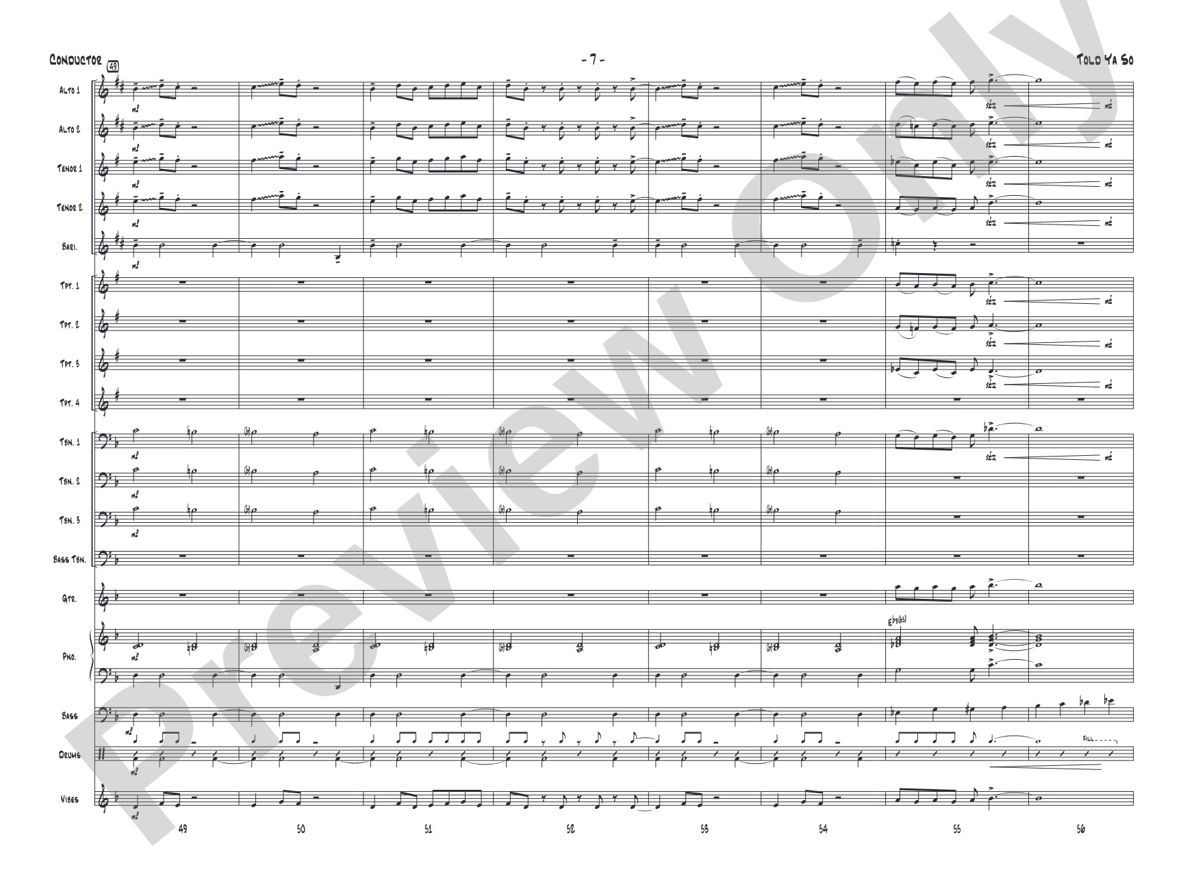 Told Ya So: Jazz Ensemble Conductor Score & Parts