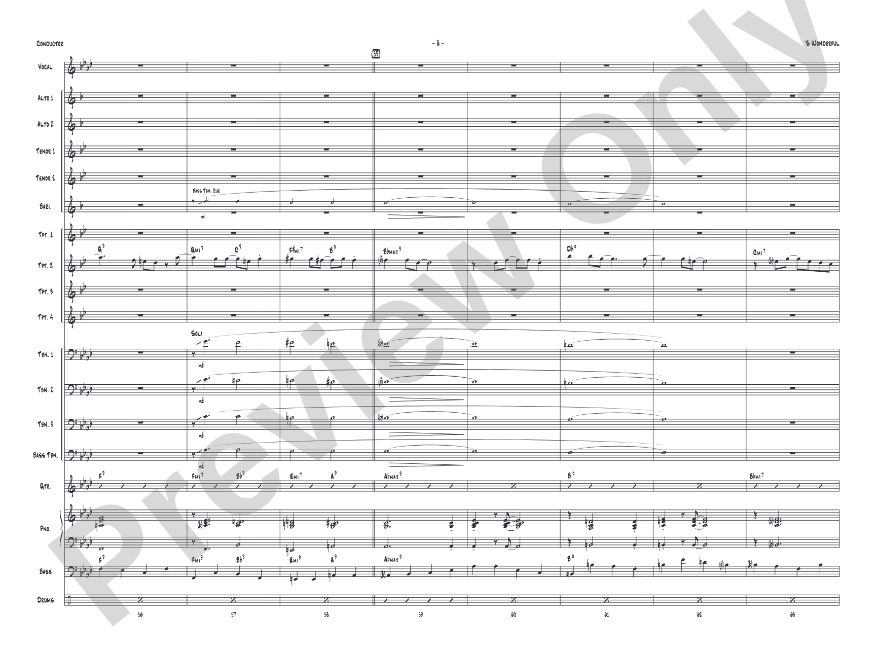 'S Wonderful: Vocal Solo with Jazz Ensemble Conductor Score & Parts