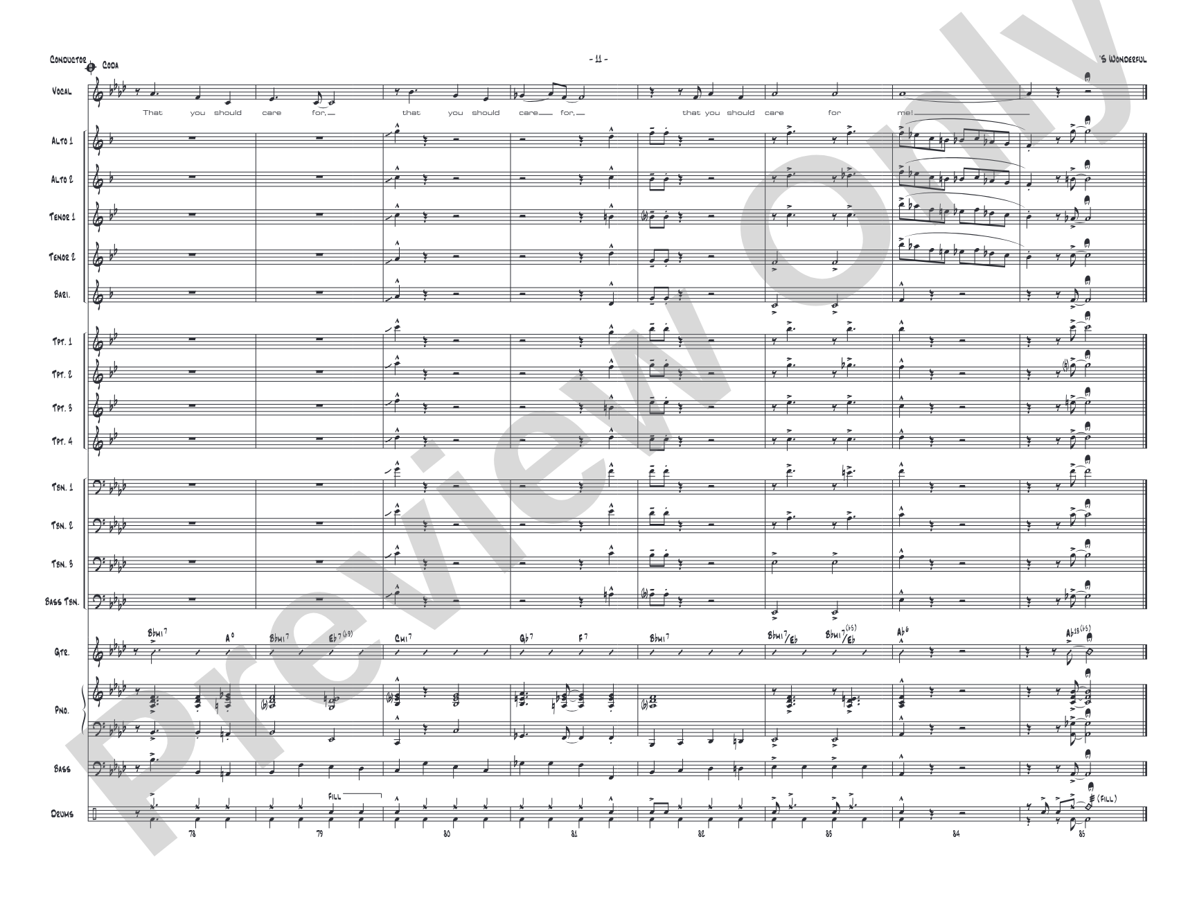 'S Wonderful: Vocal Solo with Jazz Ensemble Conductor Score & Parts