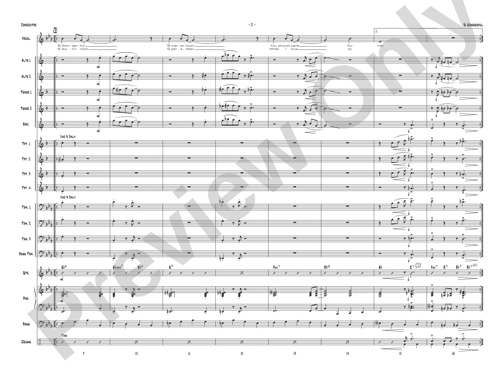 'S Wonderful: Vocal Solo with Jazz Ensemble Conductor Score & Parts