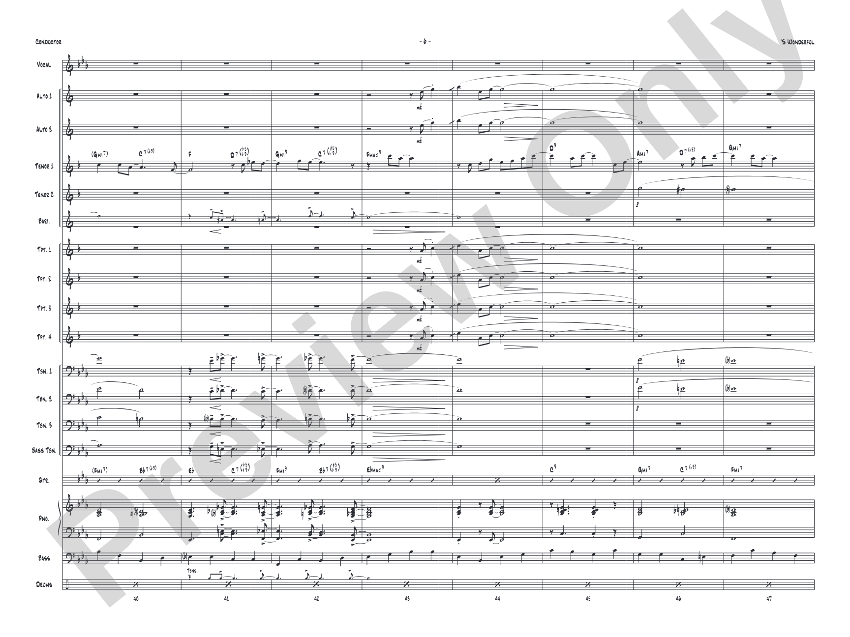 'S Wonderful: Vocal Solo with Jazz Ensemble Conductor Score & Parts