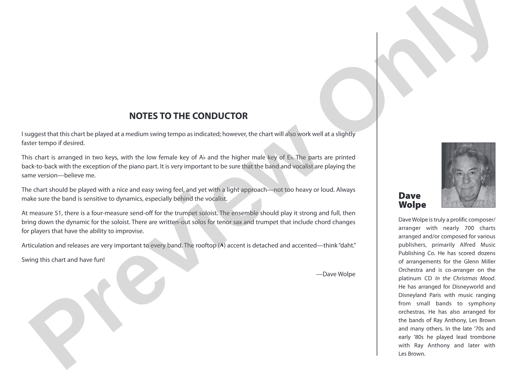 'S Wonderful: Vocal Solo with Jazz Ensemble Conductor Score & Parts