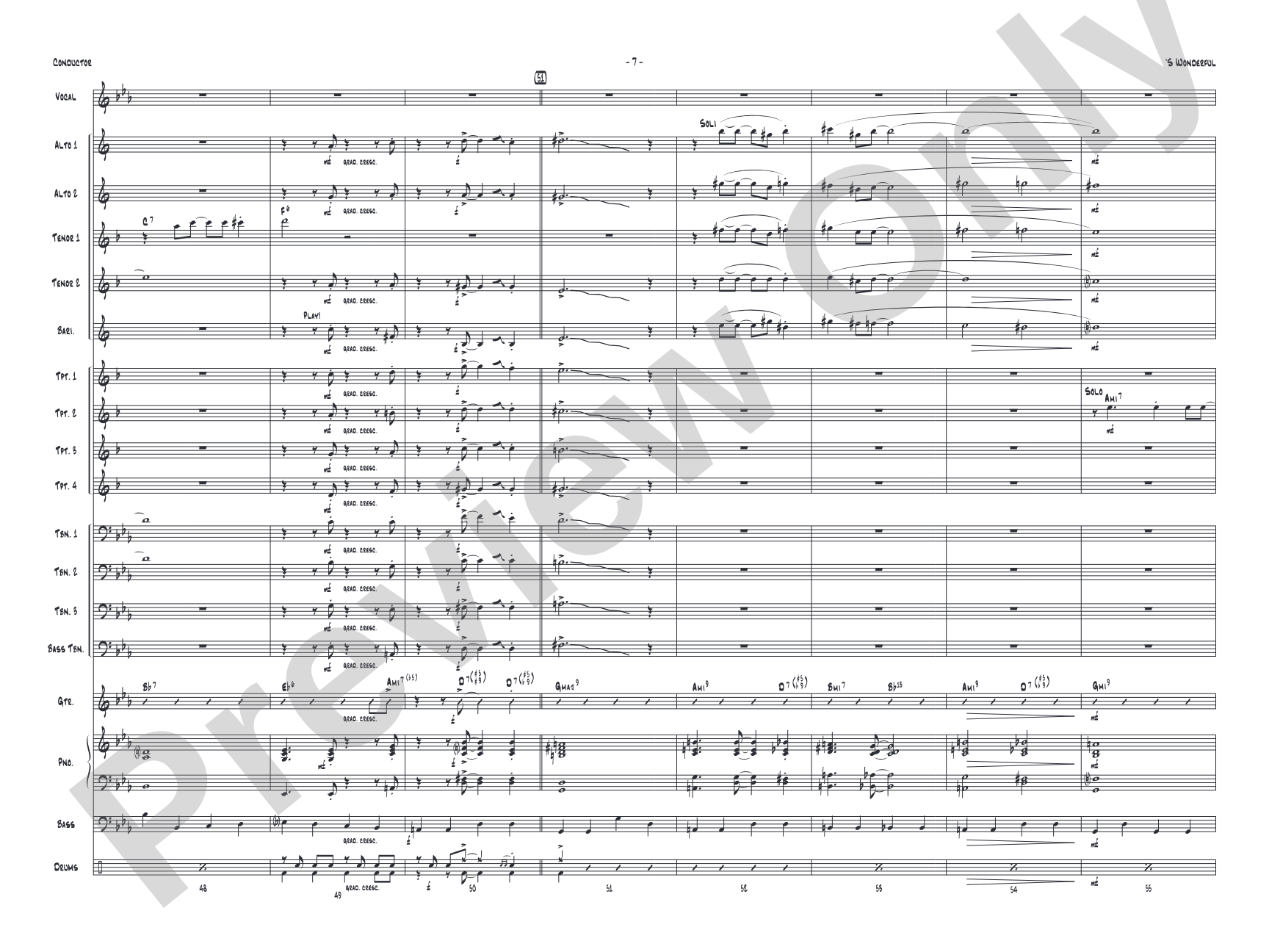 'S Wonderful: Vocal Solo with Jazz Ensemble Conductor Score & Parts