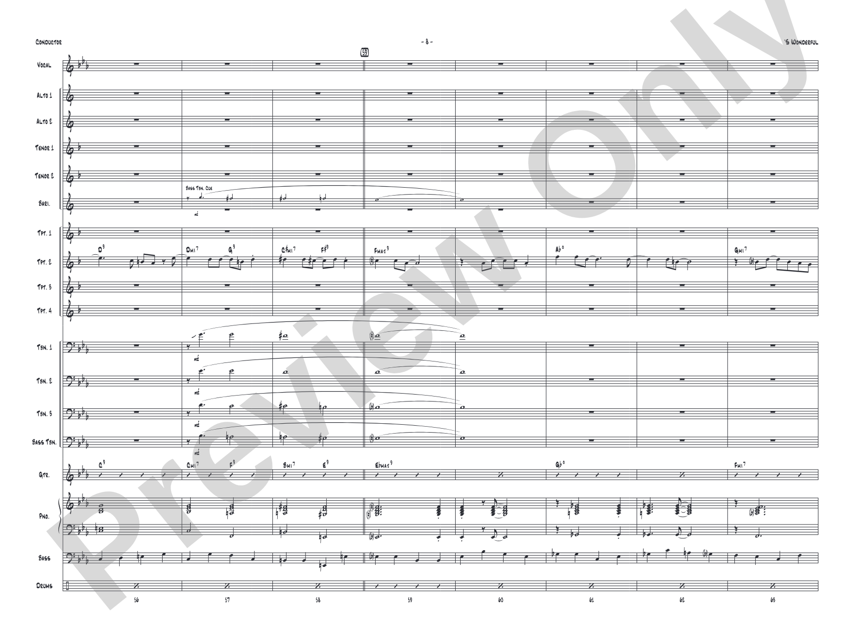 'S Wonderful: Vocal Solo with Jazz Ensemble Conductor Score & Parts