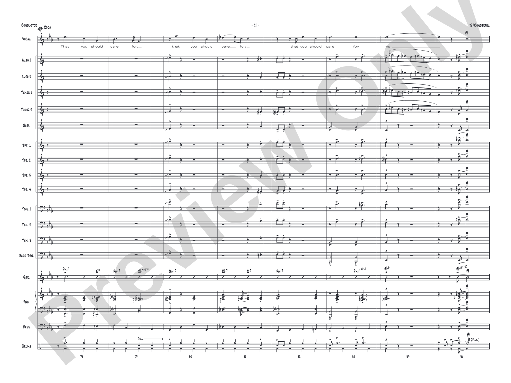'S Wonderful: Vocal Solo with Jazz Ensemble Conductor Score & Parts