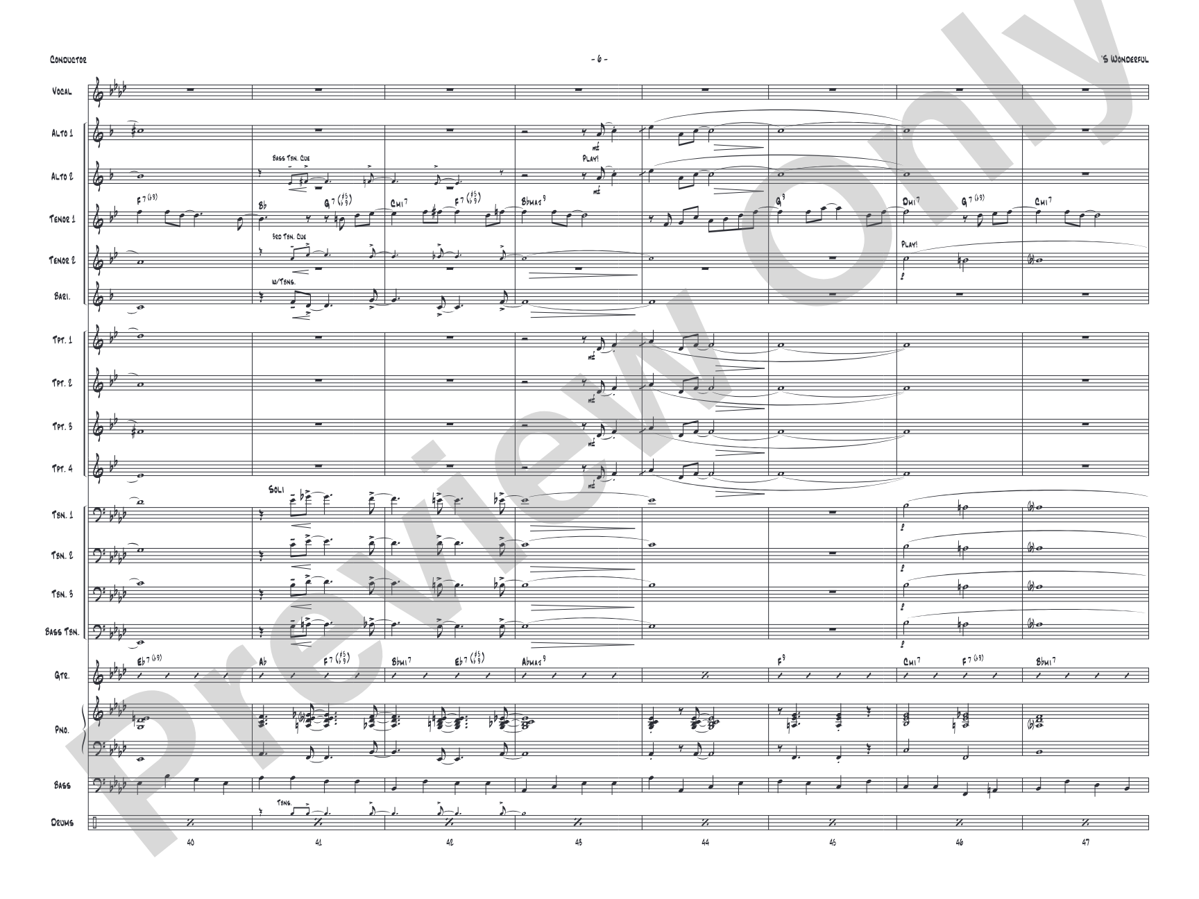 'S Wonderful: Vocal Solo with Jazz Ensemble Conductor Score & Parts