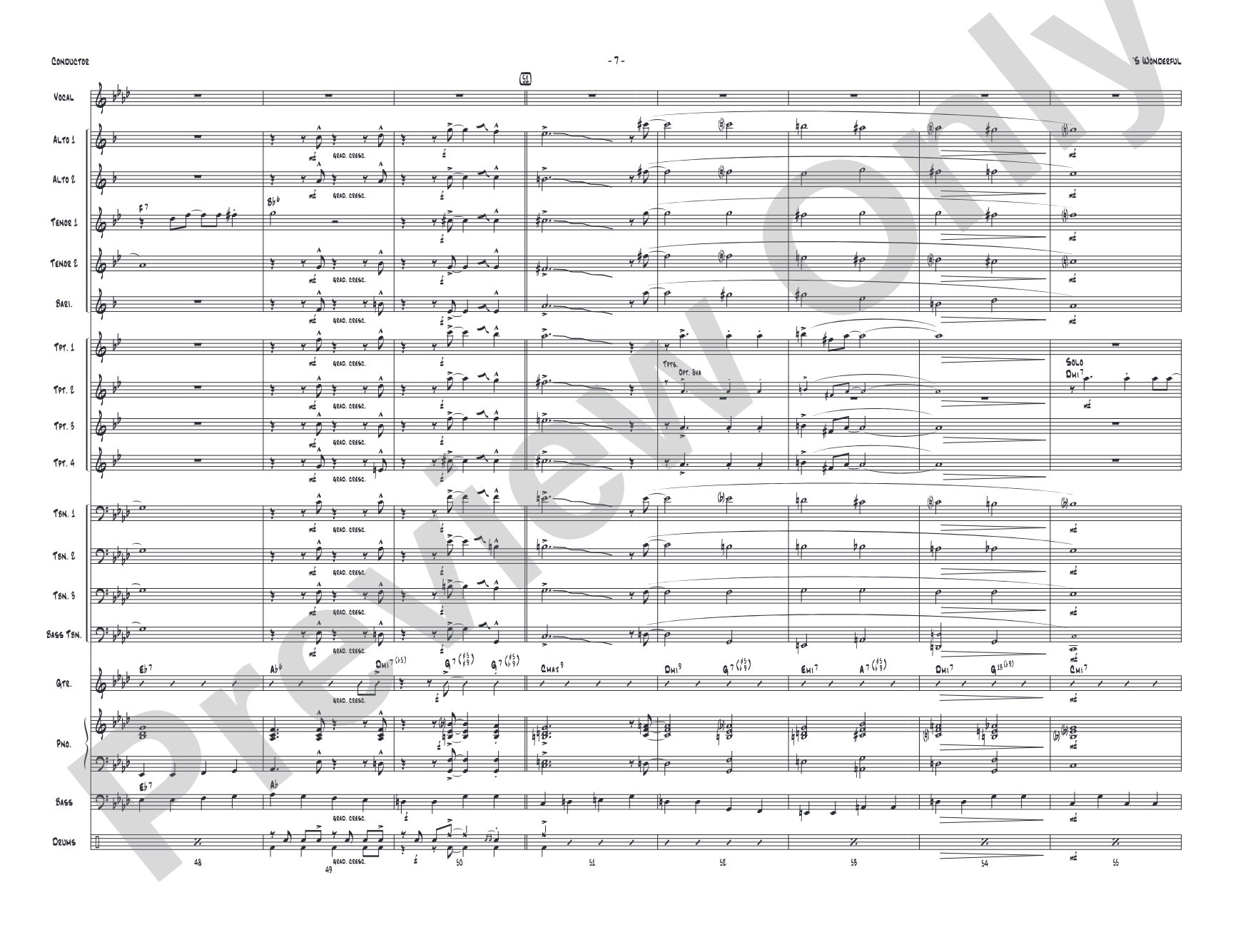 'S Wonderful: Vocal Solo with Jazz Ensemble Conductor Score & Parts