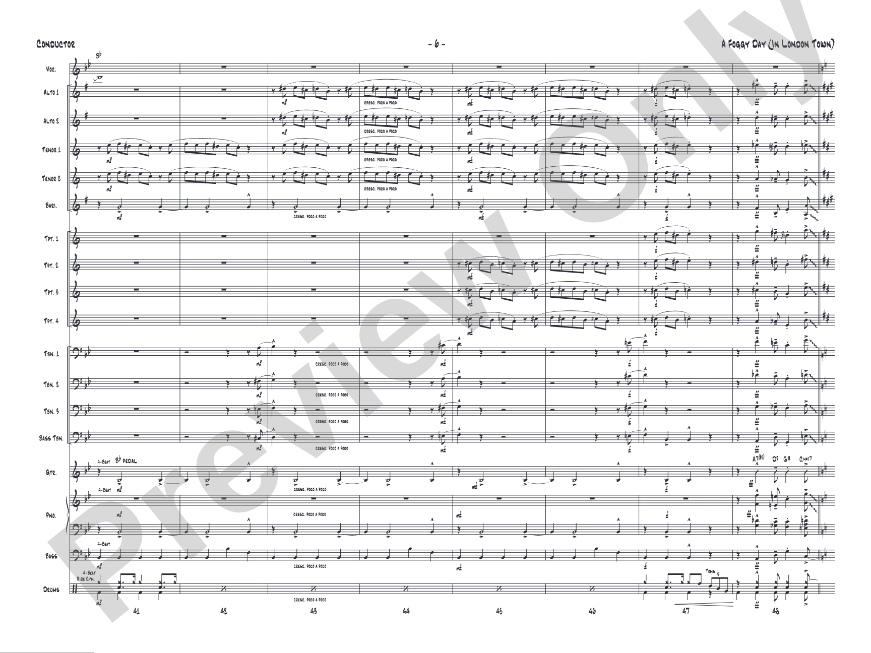 A Foggy Day: Vocal Solo with Jazz Ensemble Conductor Score & Parts