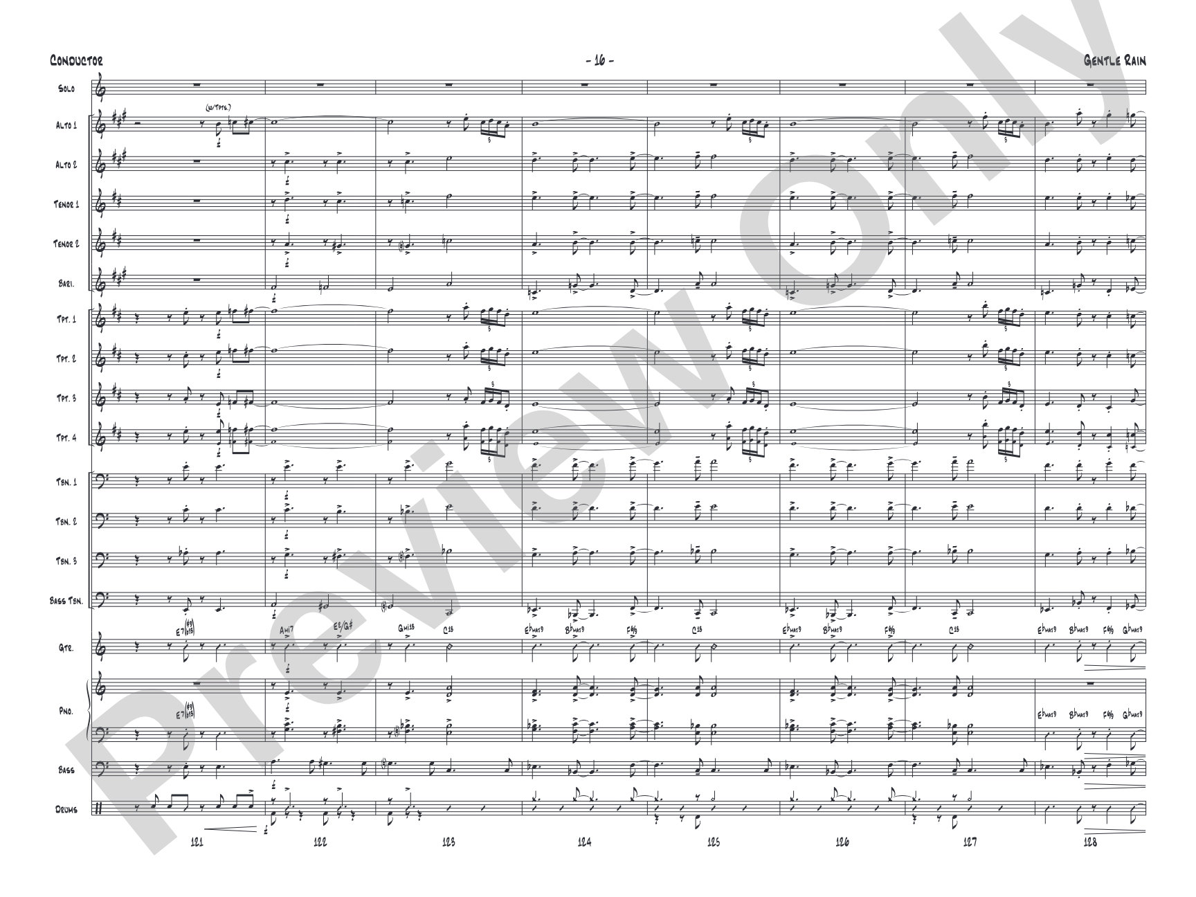 Gentle Rain: Jazz Ensemble Conductor Score & Parts