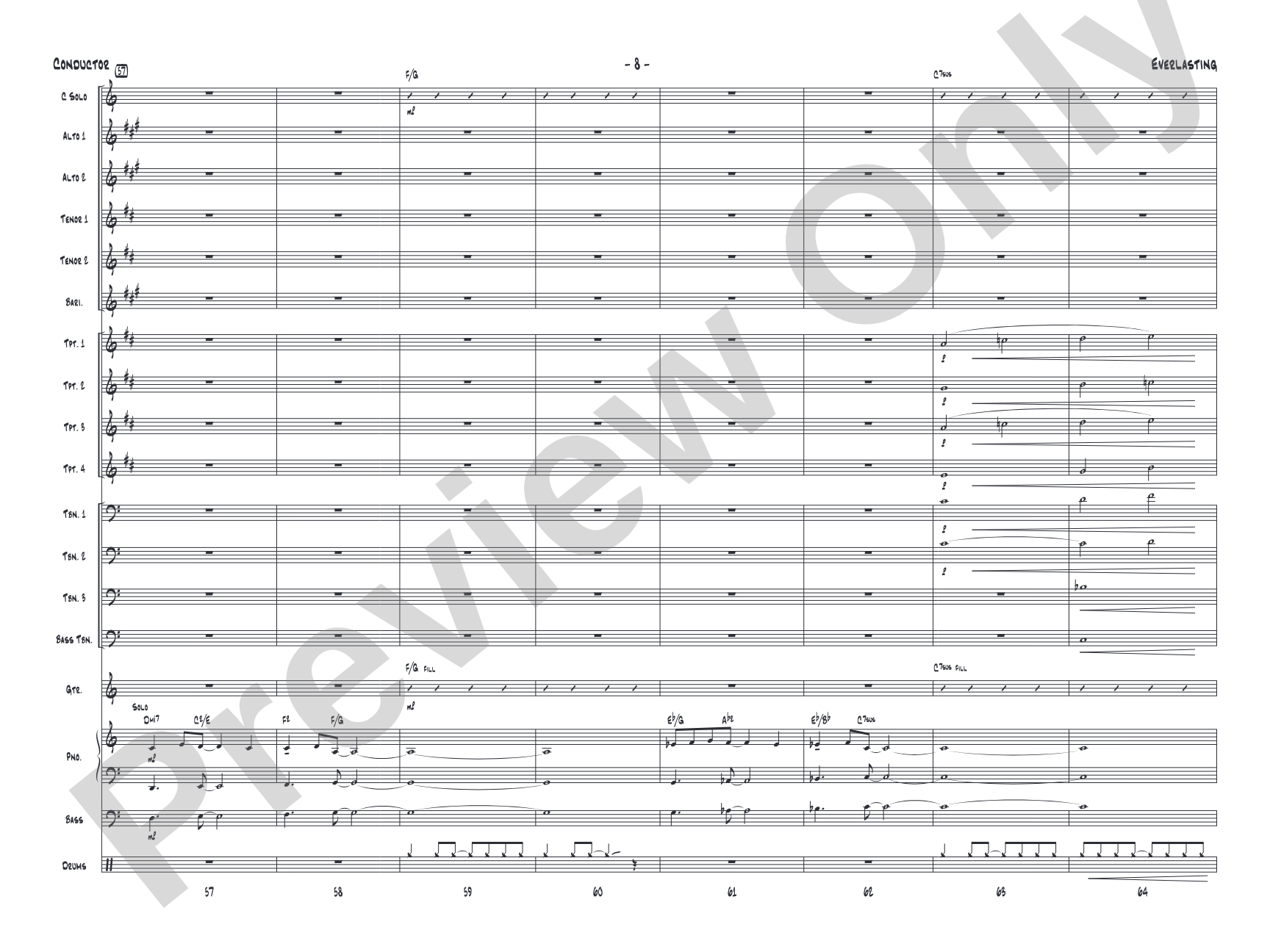 Everlasting: Jazz Ensemble Conductor Score & Parts