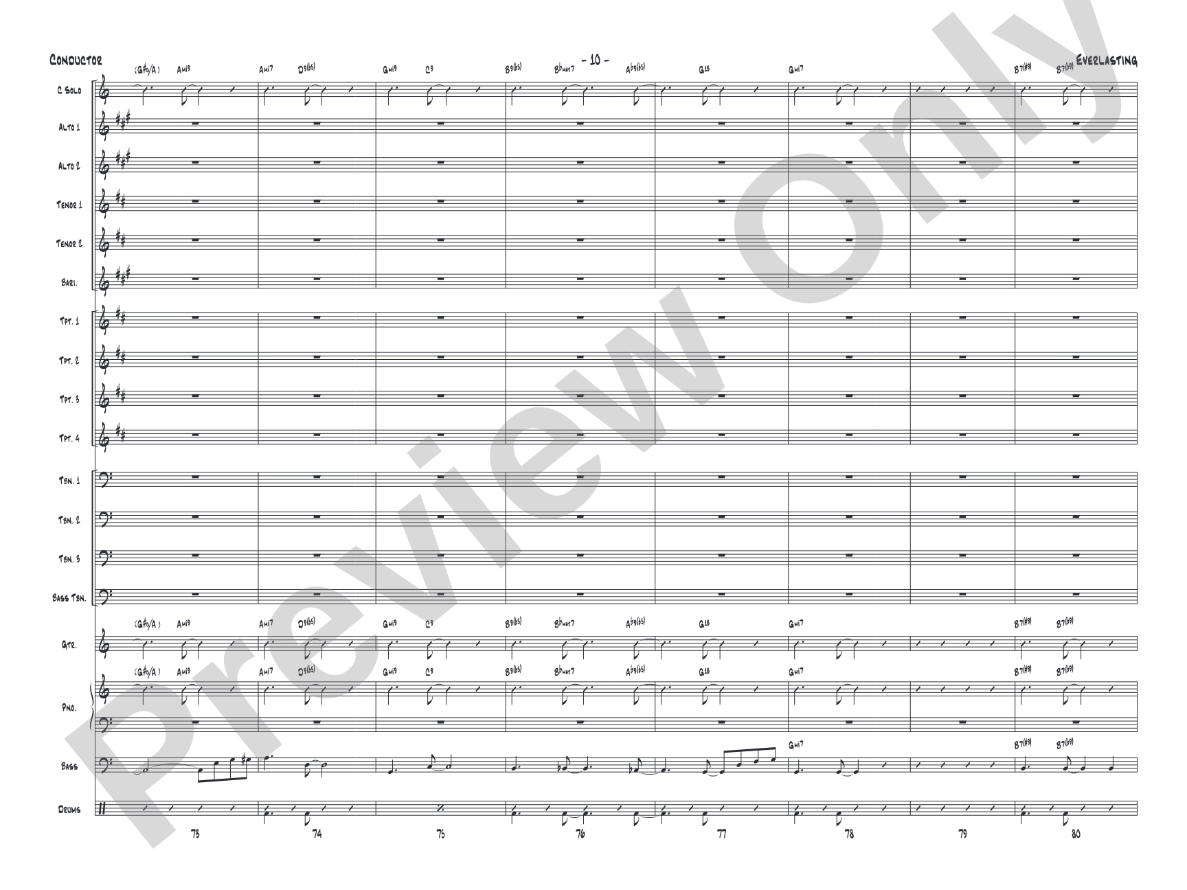 Everlasting: Jazz Ensemble Conductor Score & Parts