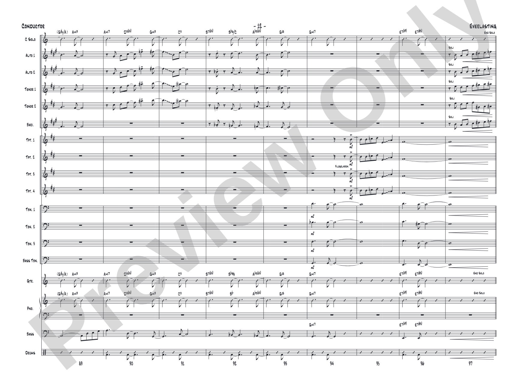 Everlasting: Jazz Ensemble Conductor Score & Parts