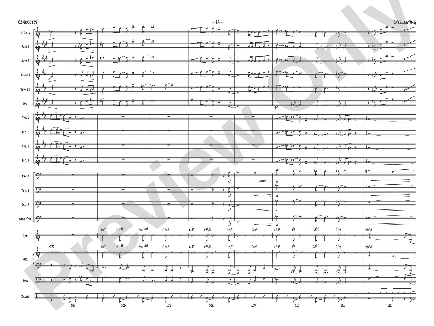Everlasting: Jazz Ensemble Conductor Score & Parts