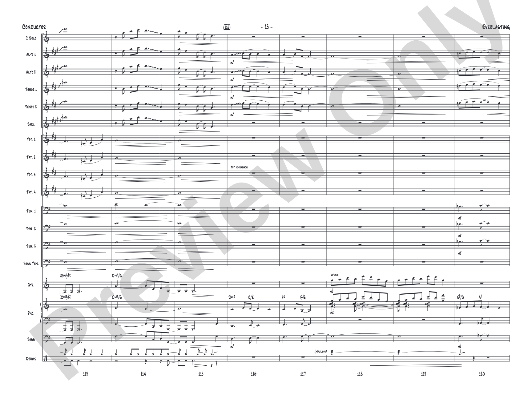 Everlasting: Jazz Ensemble Conductor Score & Parts