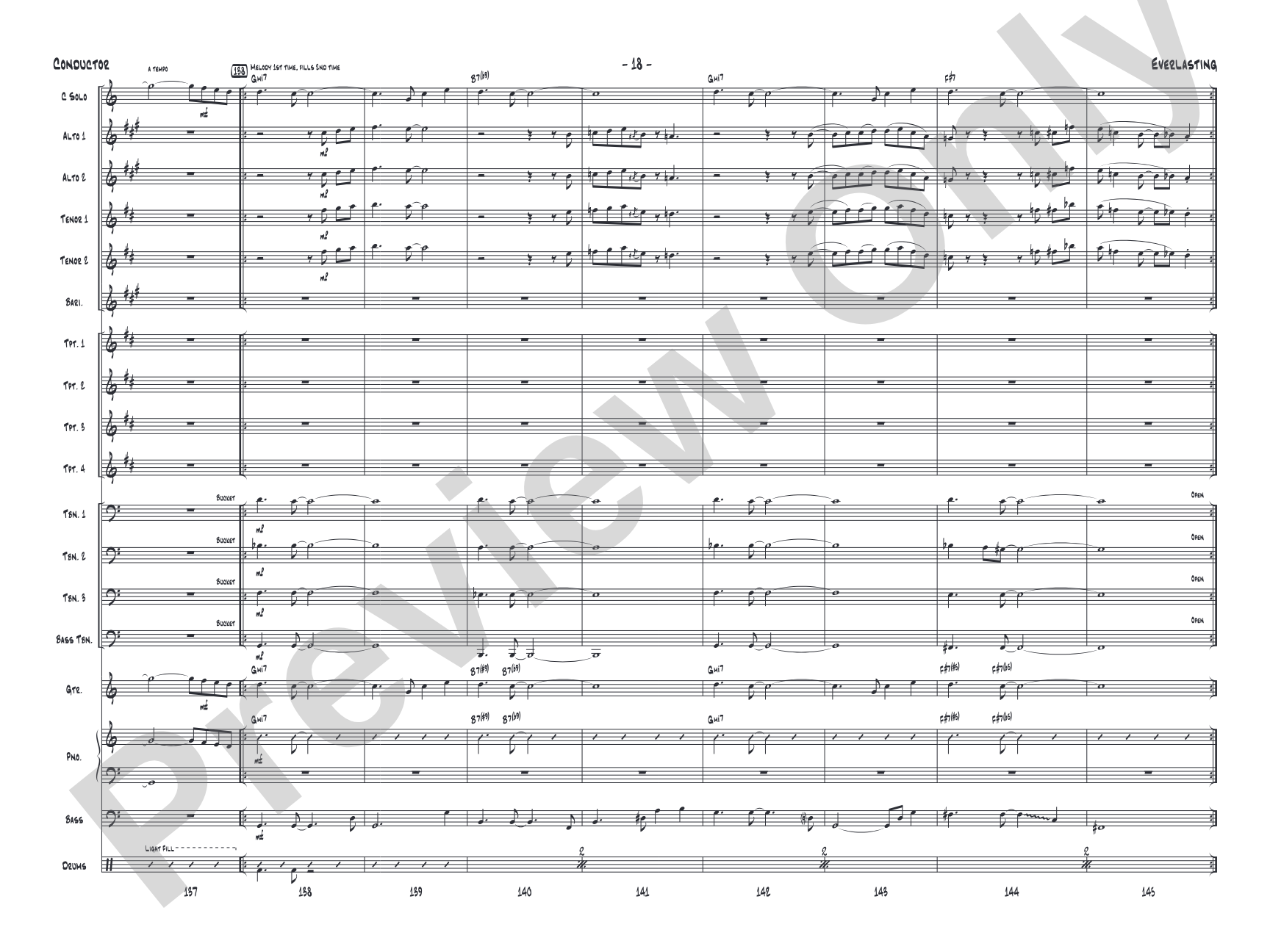 Everlasting: Jazz Ensemble Conductor Score & Parts