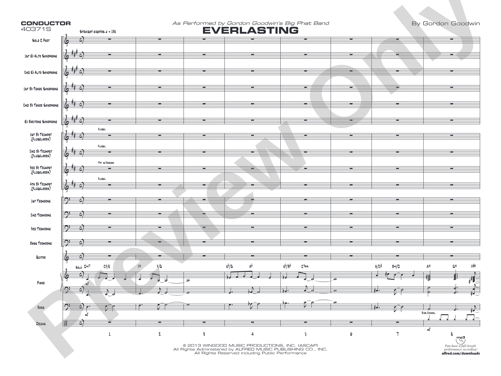 Everlasting: Jazz Ensemble Conductor Score & Parts