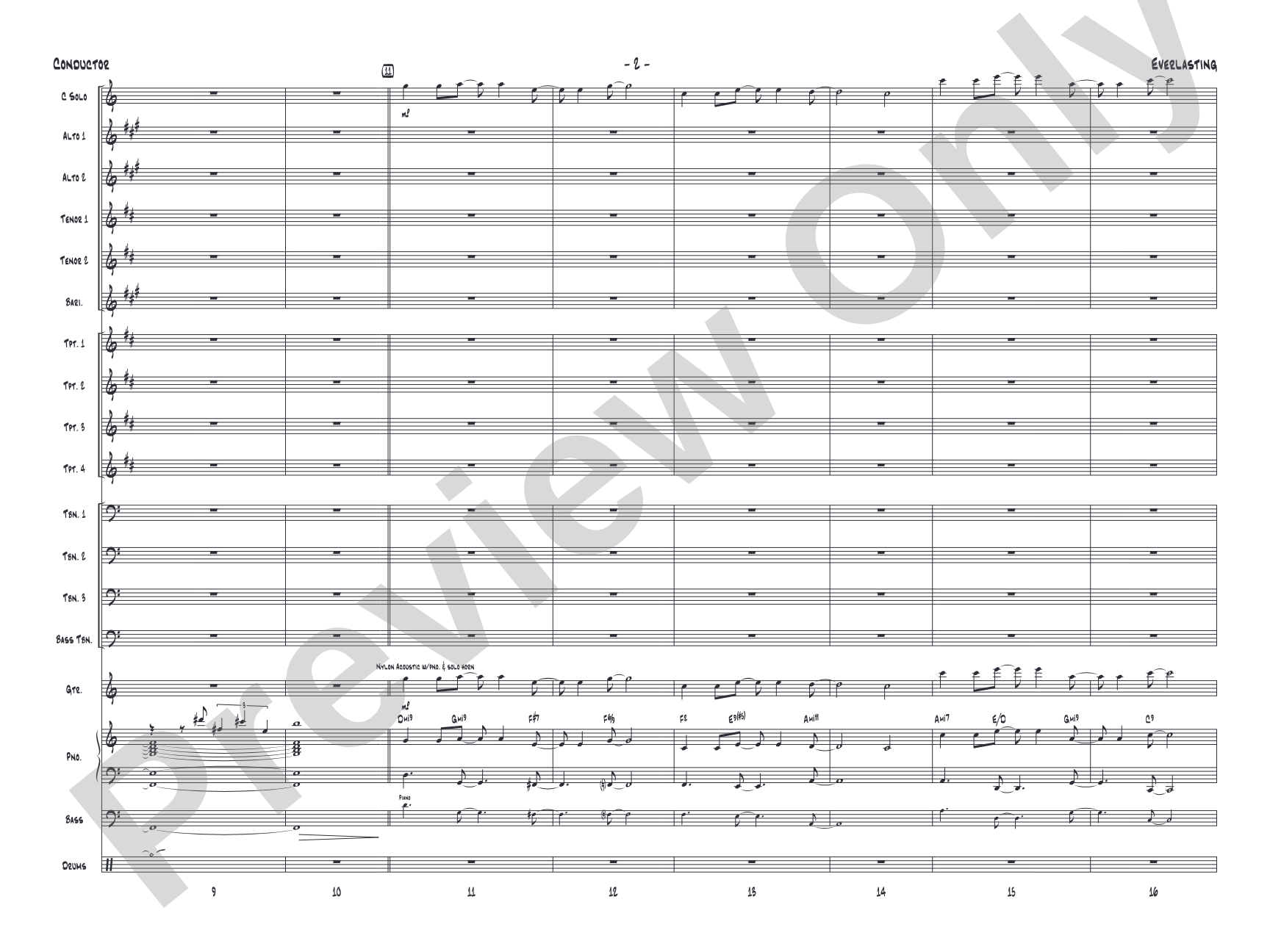Everlasting: Jazz Ensemble Conductor Score & Parts