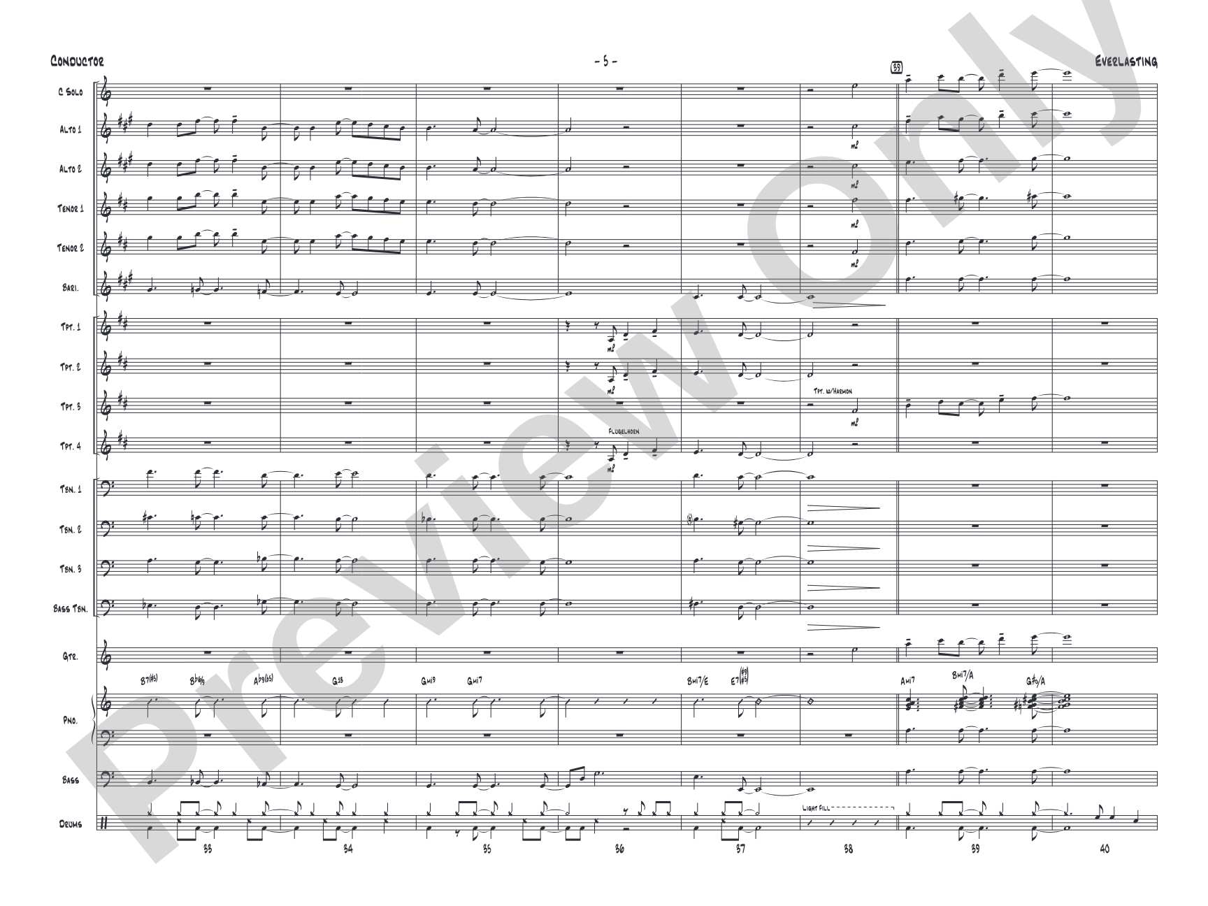 Everlasting: Jazz Ensemble Conductor Score & Parts