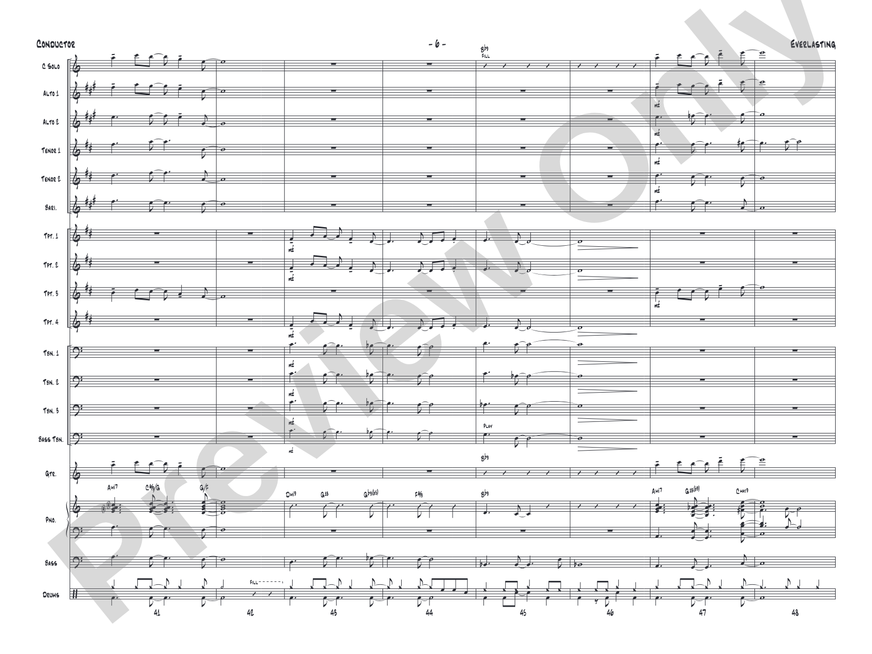Everlasting: Jazz Ensemble Conductor Score & Parts