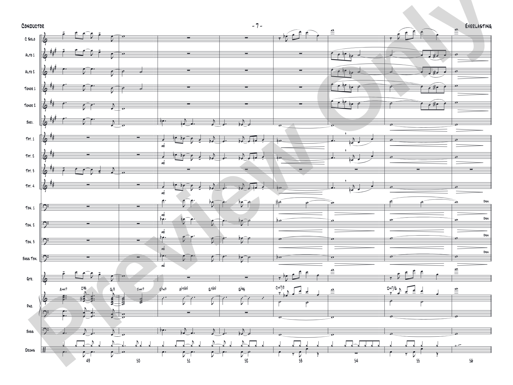 Everlasting: Jazz Ensemble Conductor Score & Parts