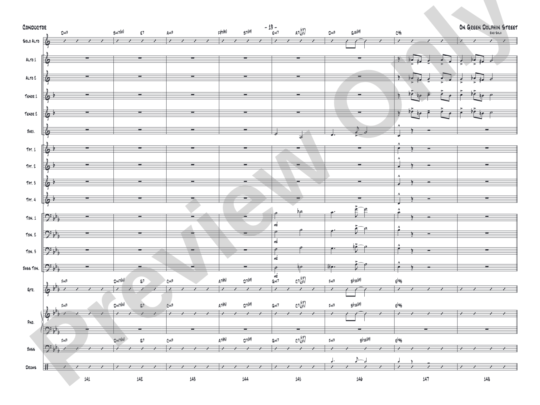 On Green Dolphin Street: Jazz Ensemble Conductor Score & Parts