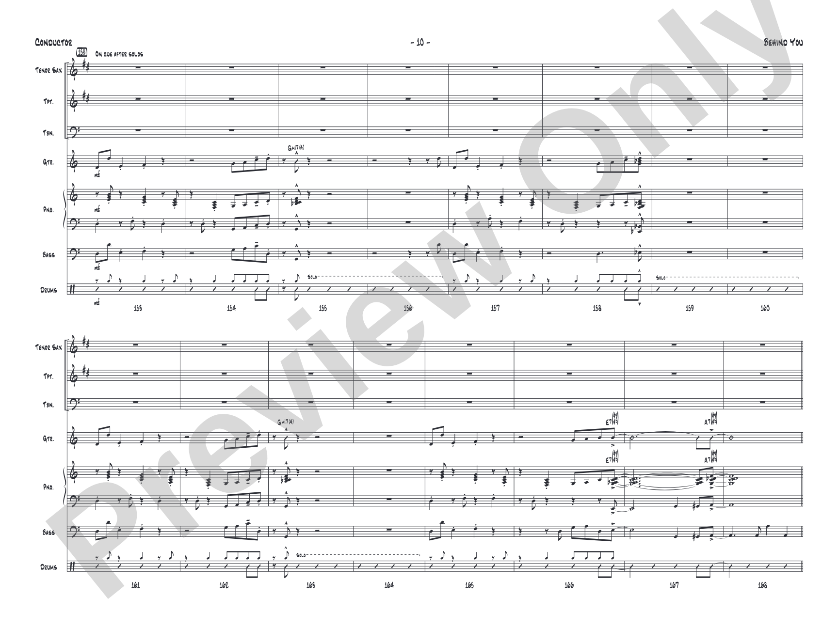 Behind You: Jazz Ensemble Conductor Score & Parts