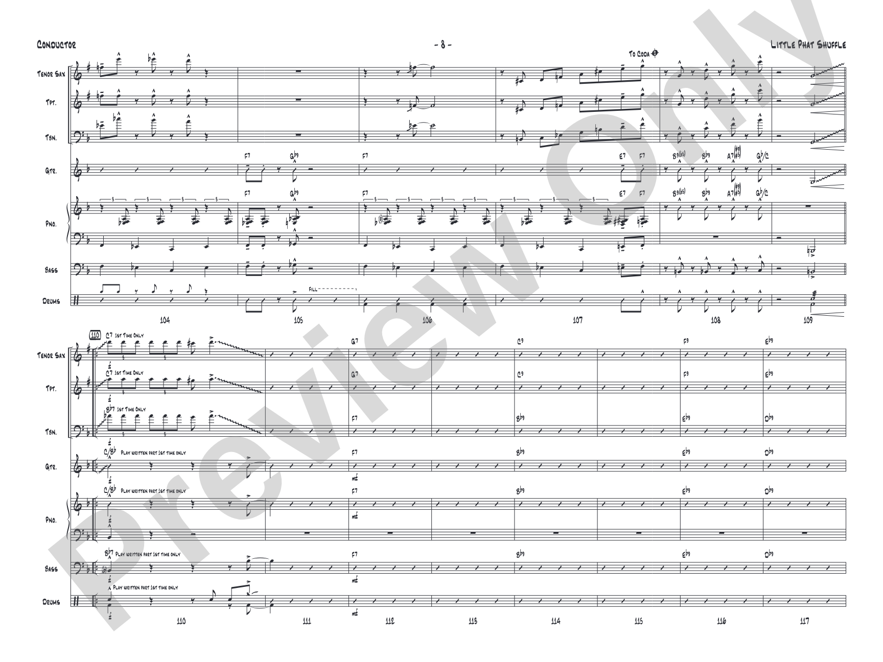 Little Phat Shuffle: Jazz Ensemble Conductor Score & Parts