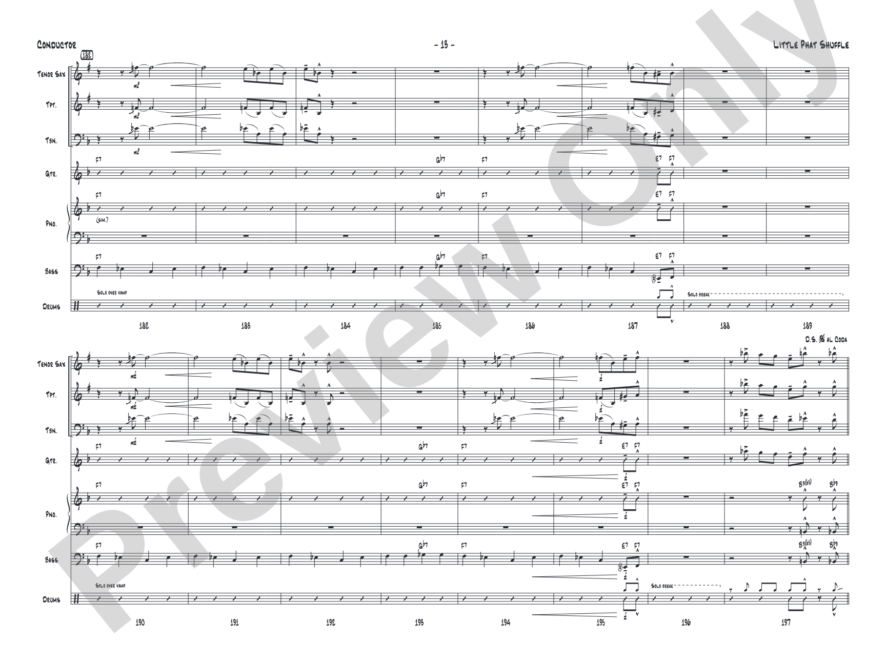 Little Phat Shuffle: Jazz Ensemble Conductor Score & Parts
