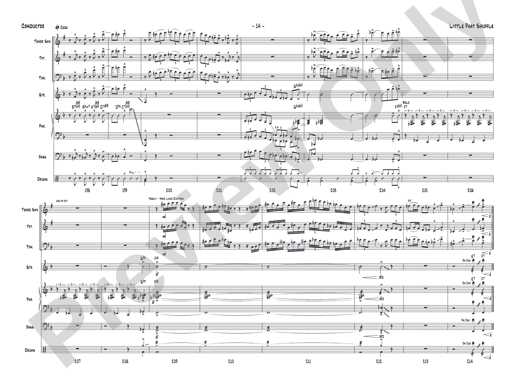 Little Phat Shuffle: Jazz Ensemble Conductor Score & Parts