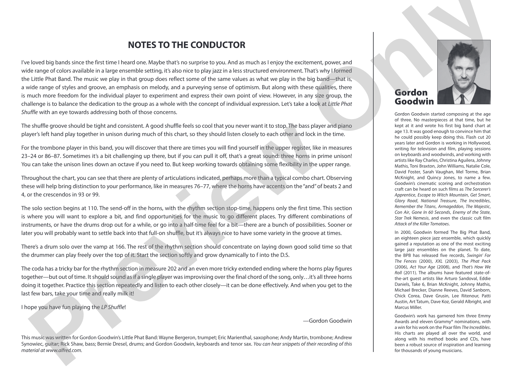 Little Phat Shuffle: Jazz Ensemble Conductor Score & Parts