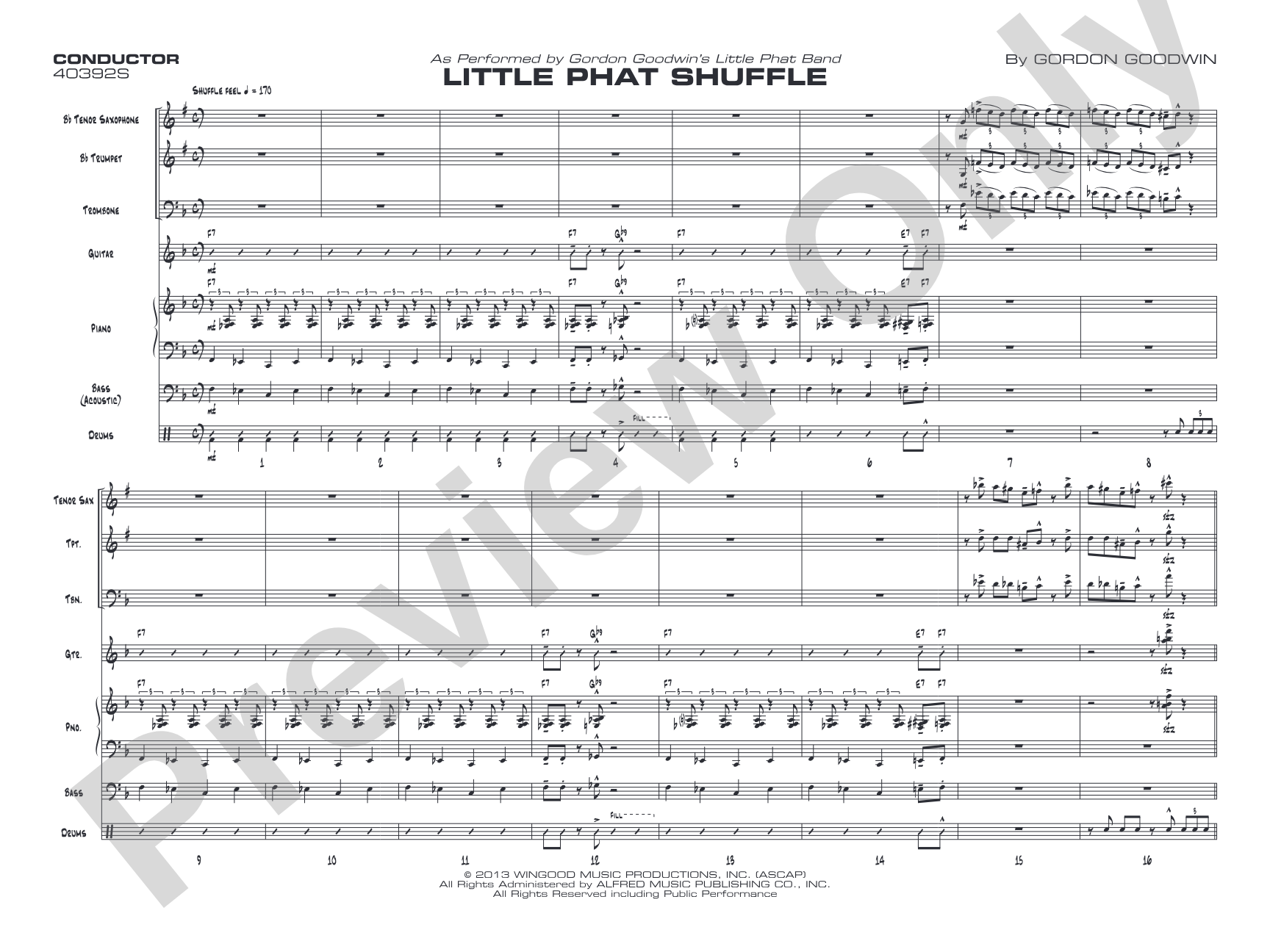 Little Phat Shuffle: Jazz Ensemble Conductor Score & Parts