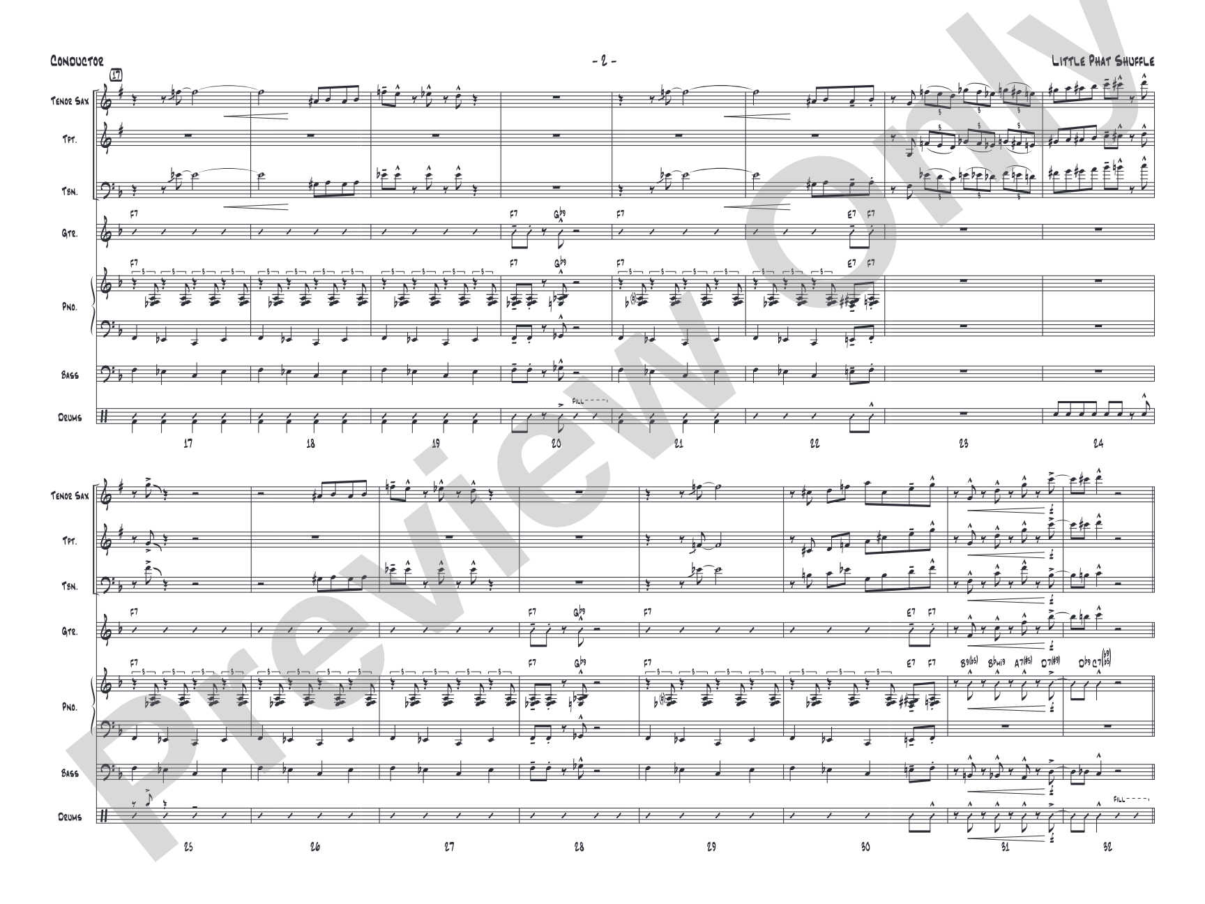 Little Phat Shuffle: Jazz Ensemble Conductor Score & Parts