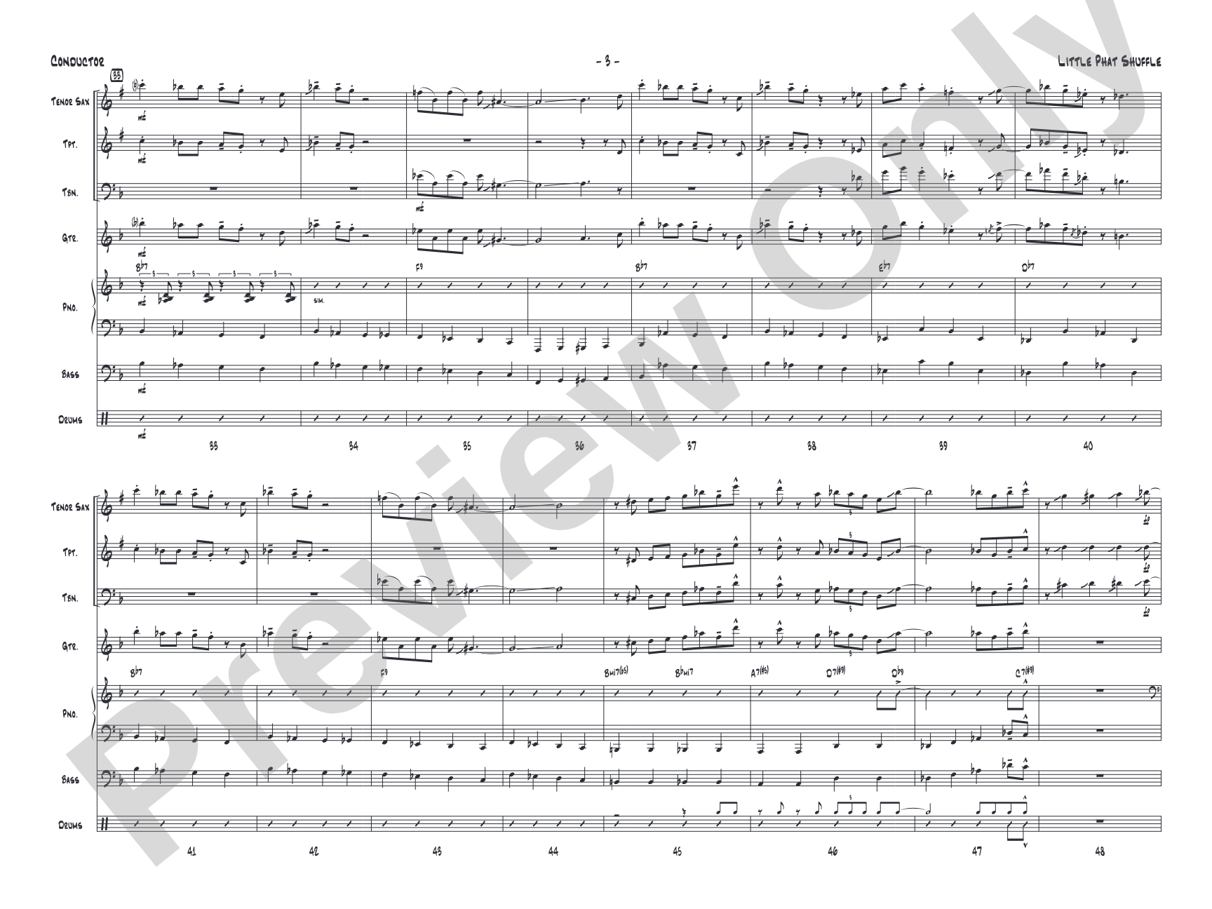 Little Phat Shuffle: Jazz Ensemble Conductor Score & Parts