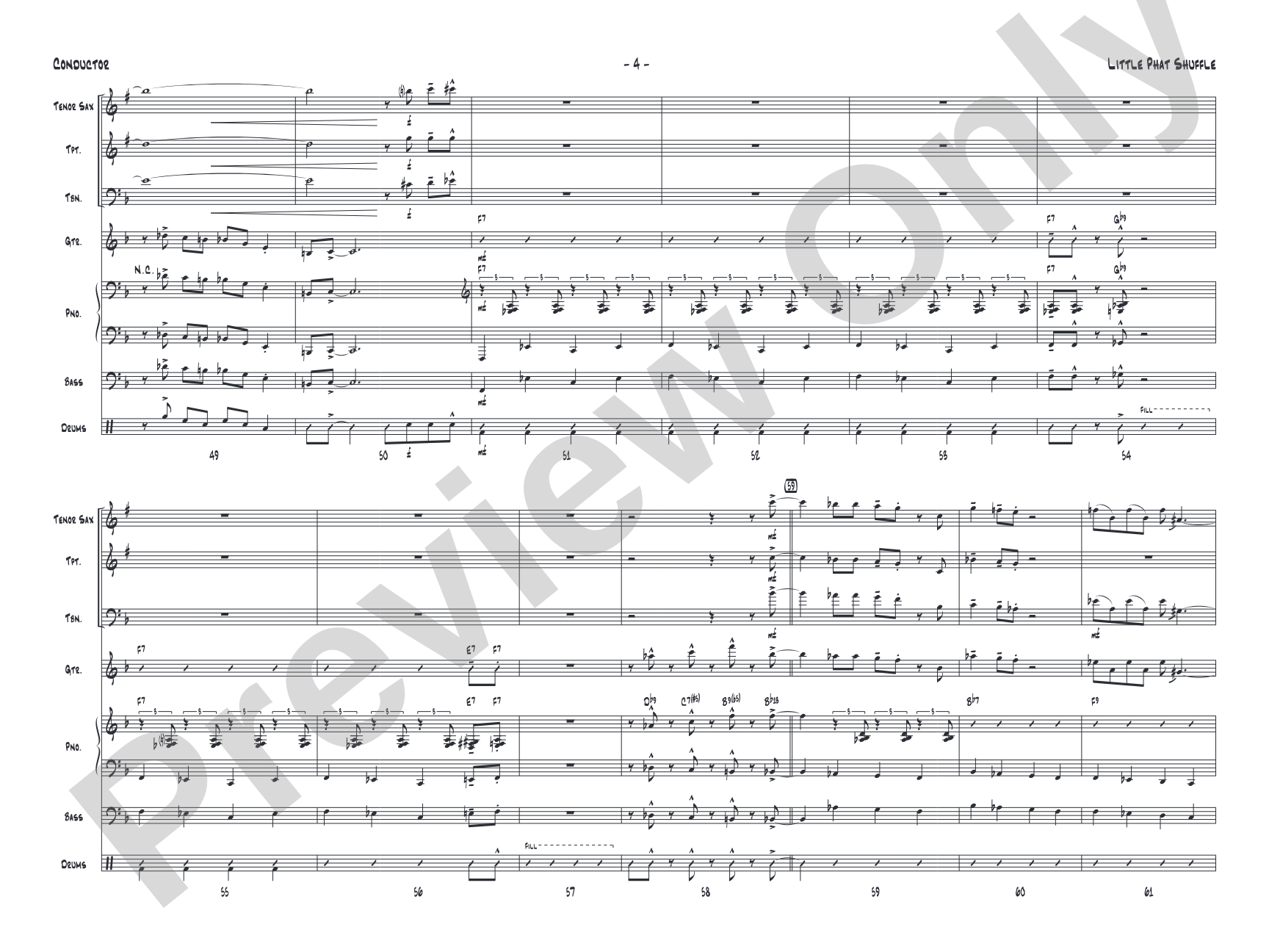 Little Phat Shuffle: Jazz Ensemble Conductor Score & Parts