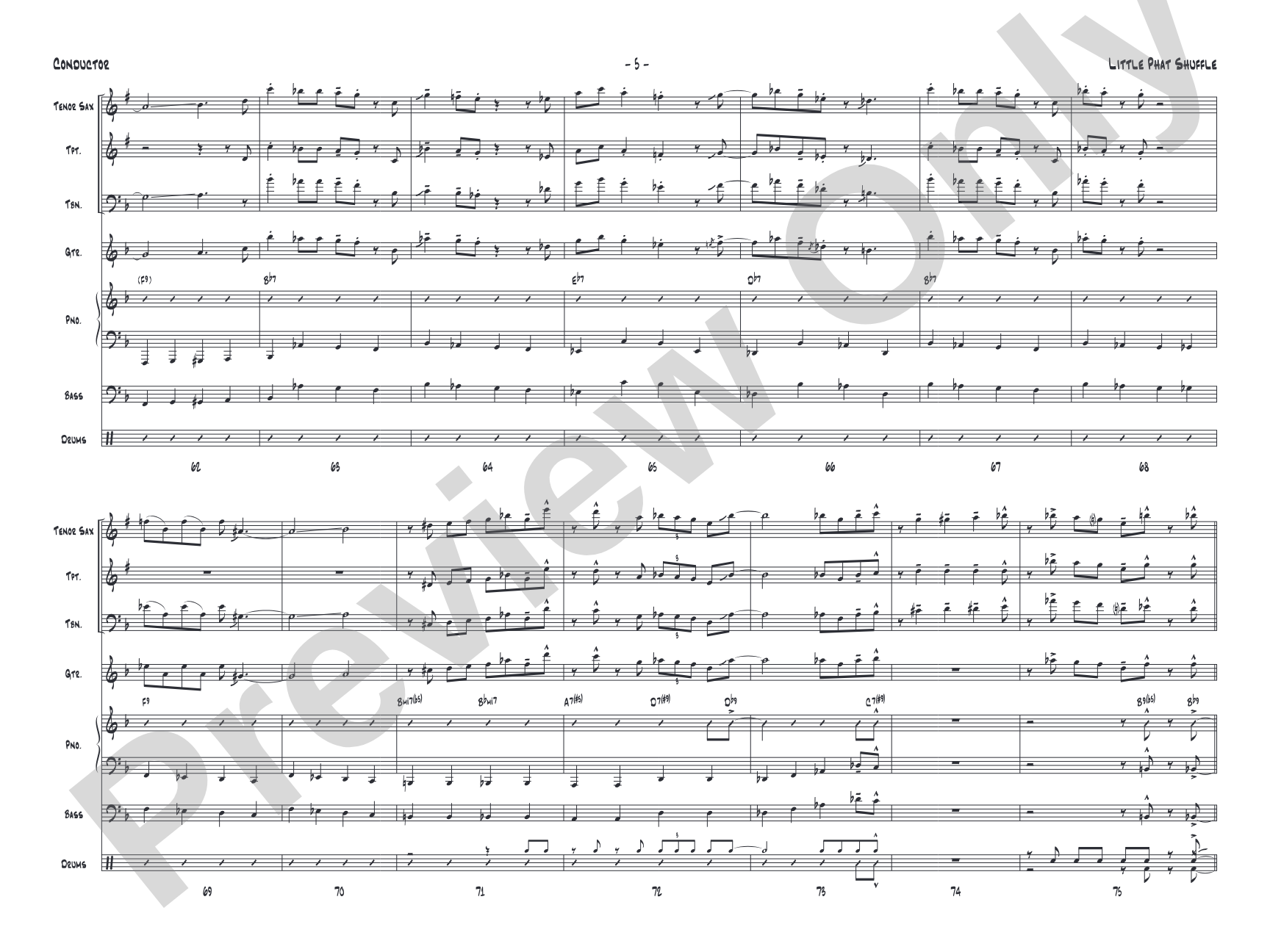 Little Phat Shuffle: Jazz Ensemble Conductor Score & Parts