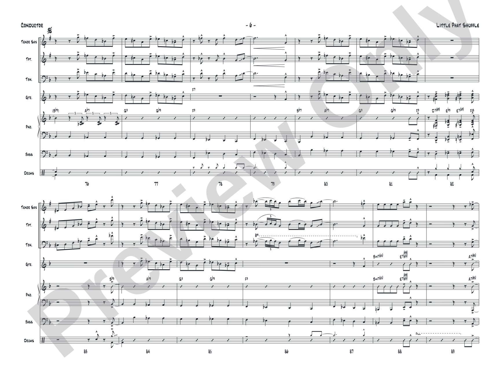 Little Phat Shuffle: Jazz Ensemble Conductor Score & Parts