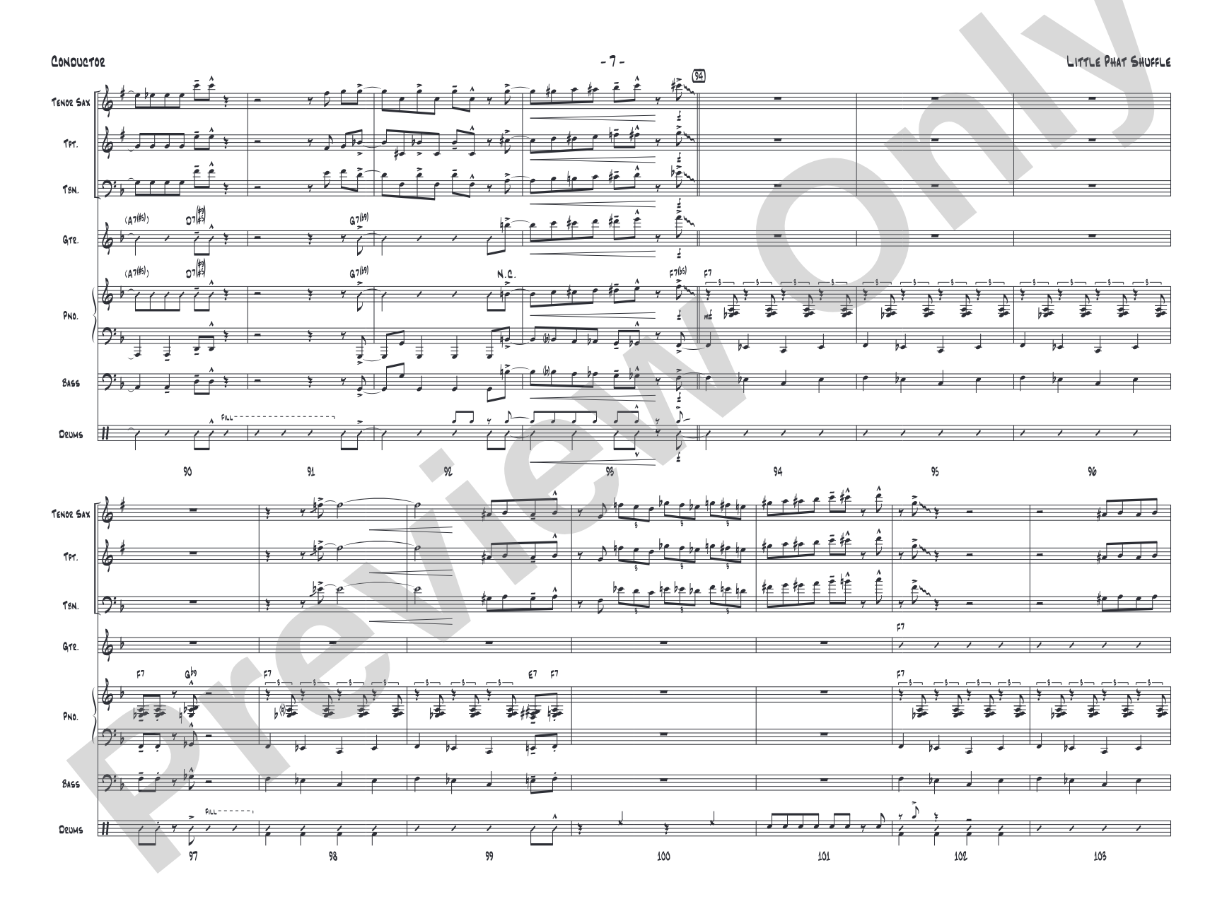 Little Phat Shuffle: Jazz Ensemble Conductor Score & Parts