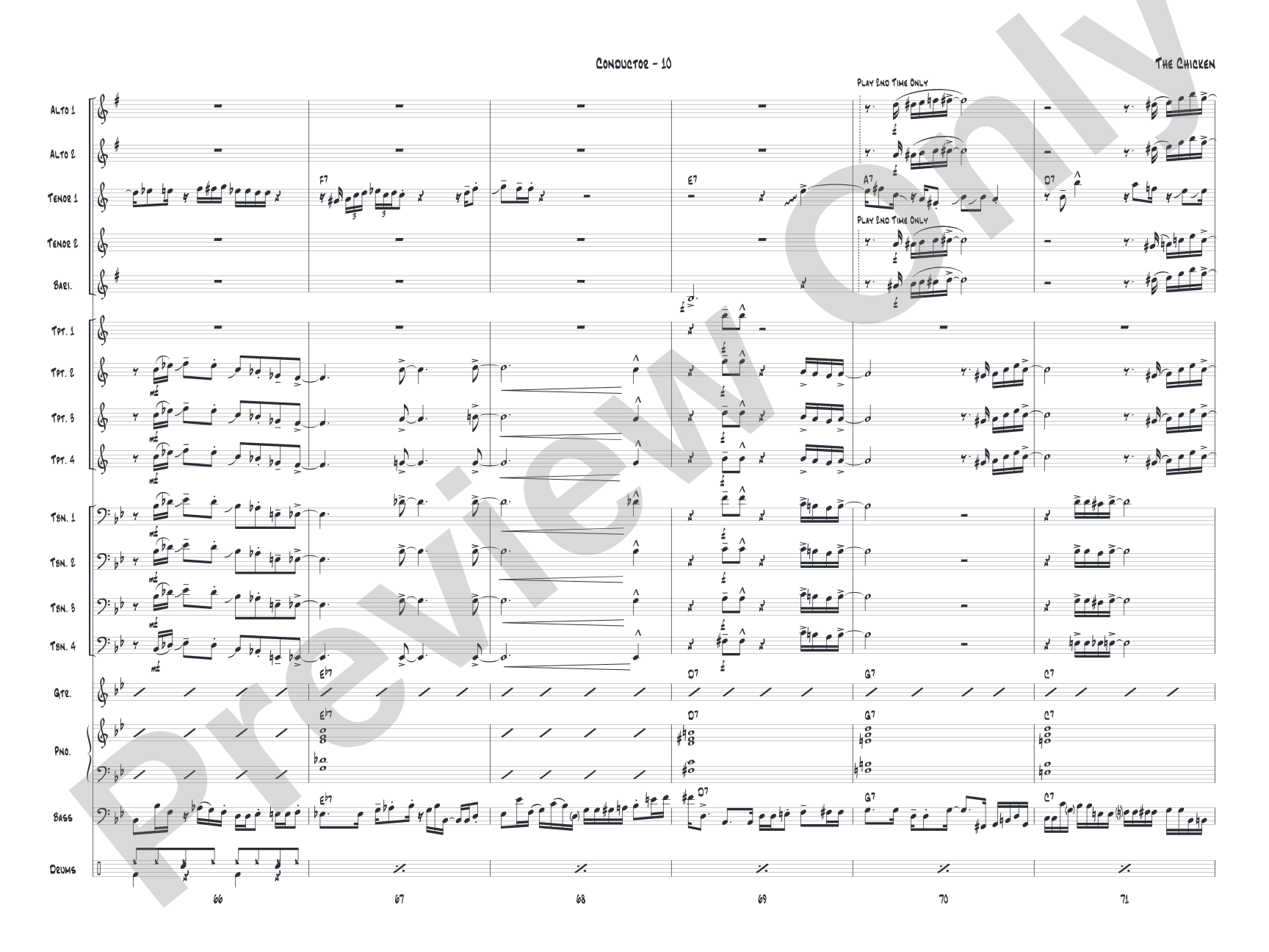 The Chicken: Jazz Ensemble Conductor Score & Parts