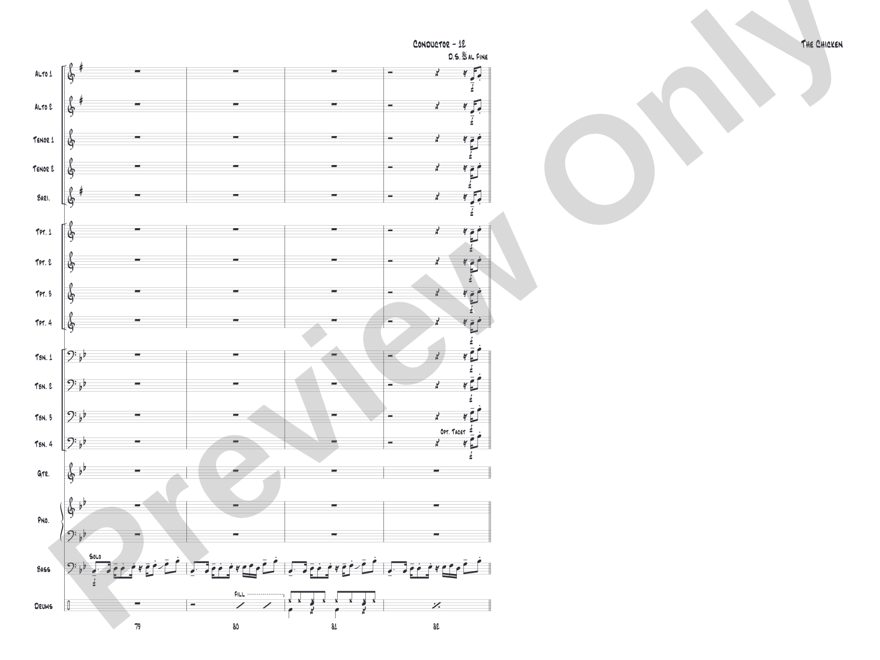 The Chicken: Jazz Ensemble Conductor Score & Parts