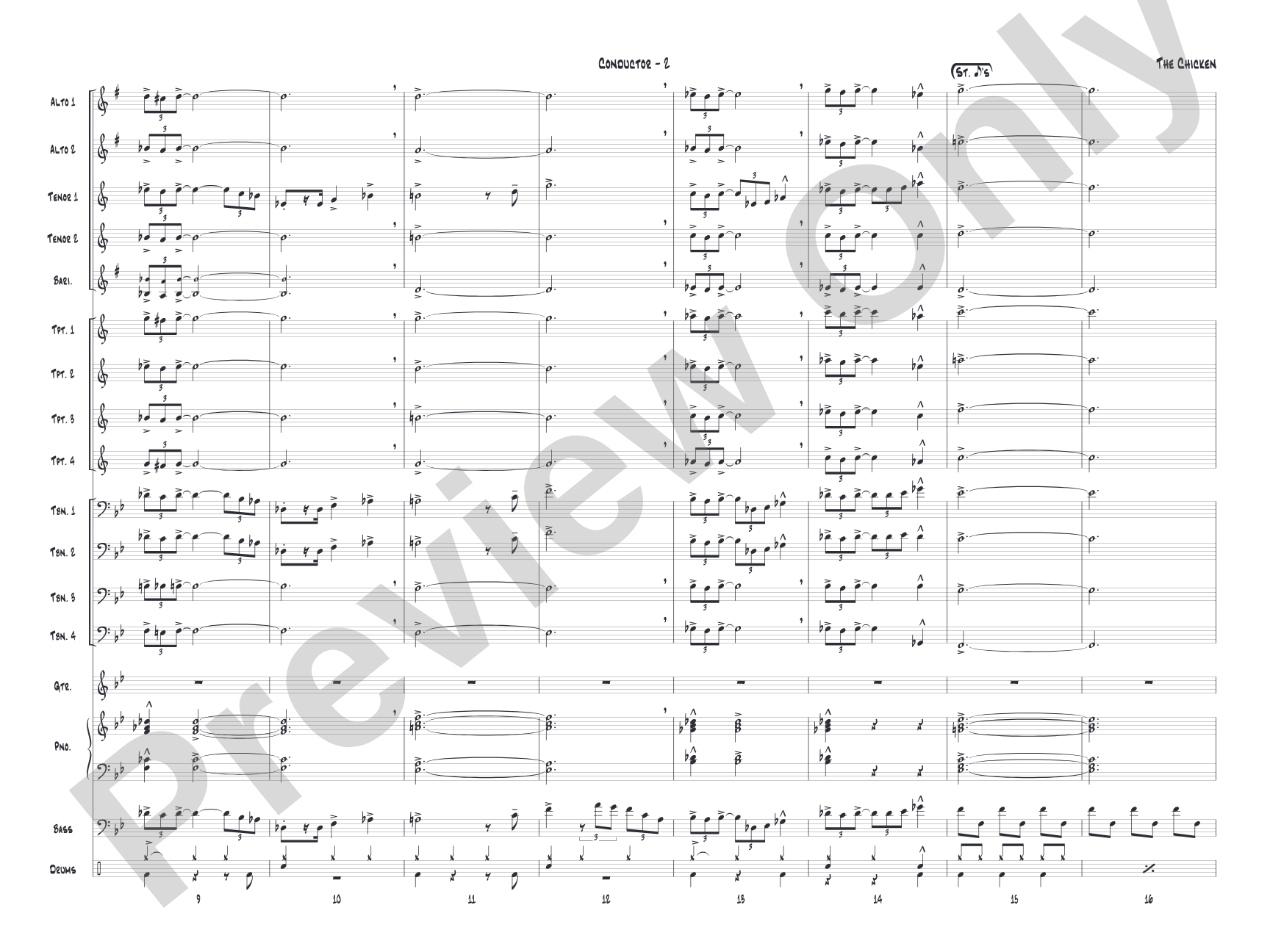 The Chicken: Jazz Ensemble Conductor Score & Parts