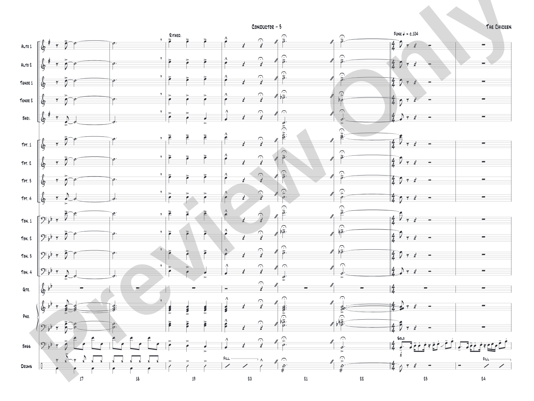 The Chicken: Jazz Ensemble Conductor Score & Parts