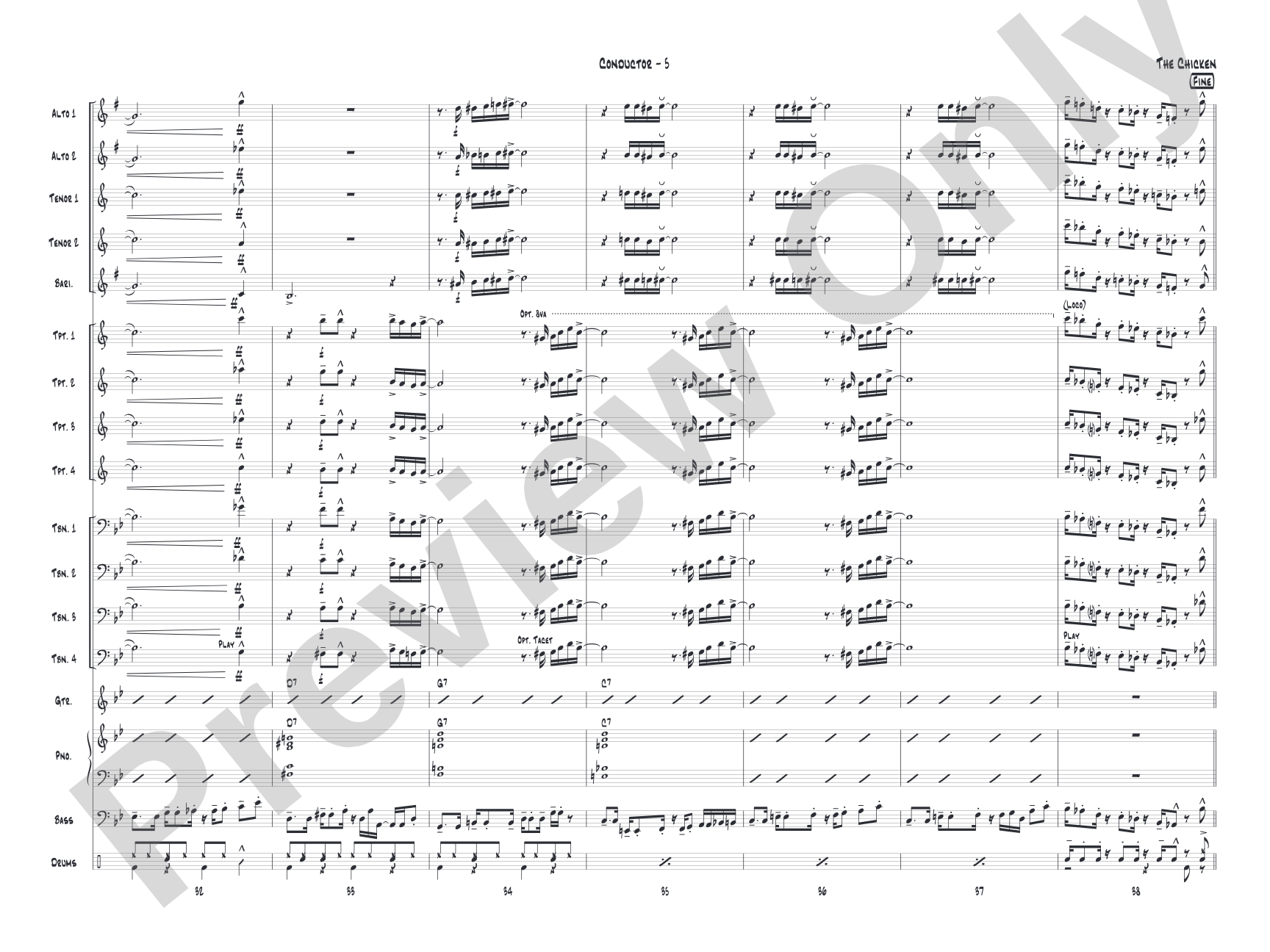 The Chicken: Jazz Ensemble Conductor Score & Parts